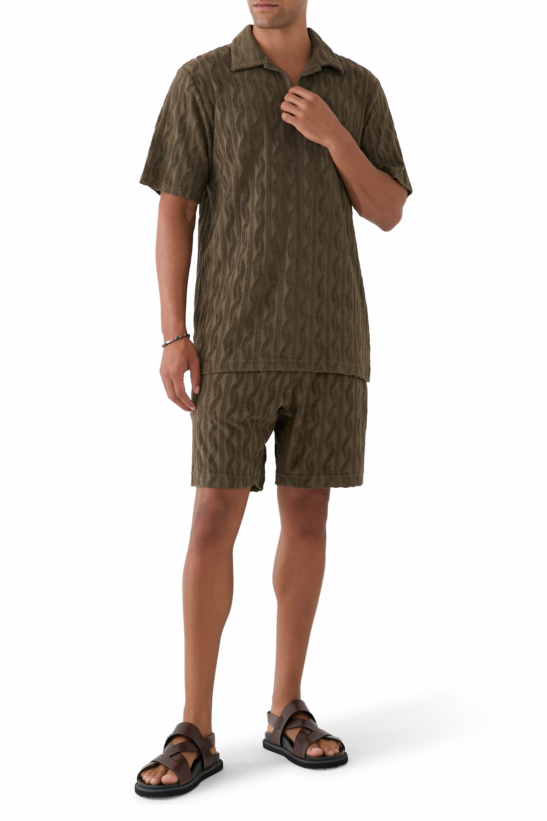 قميص فوستينو قطن جاكار تيري