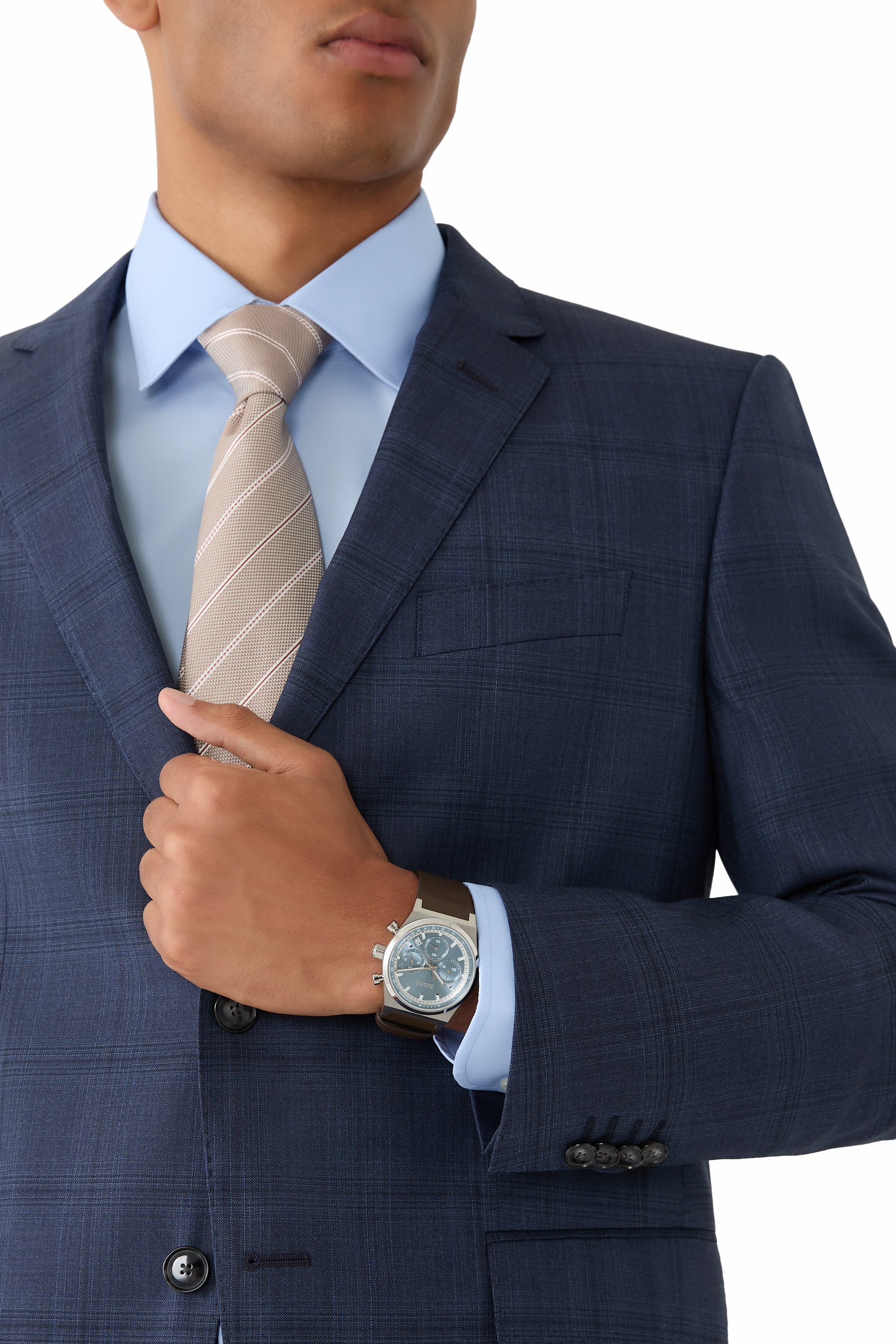 ساعة كرونوغراف كاندور كرونو بلون فضي