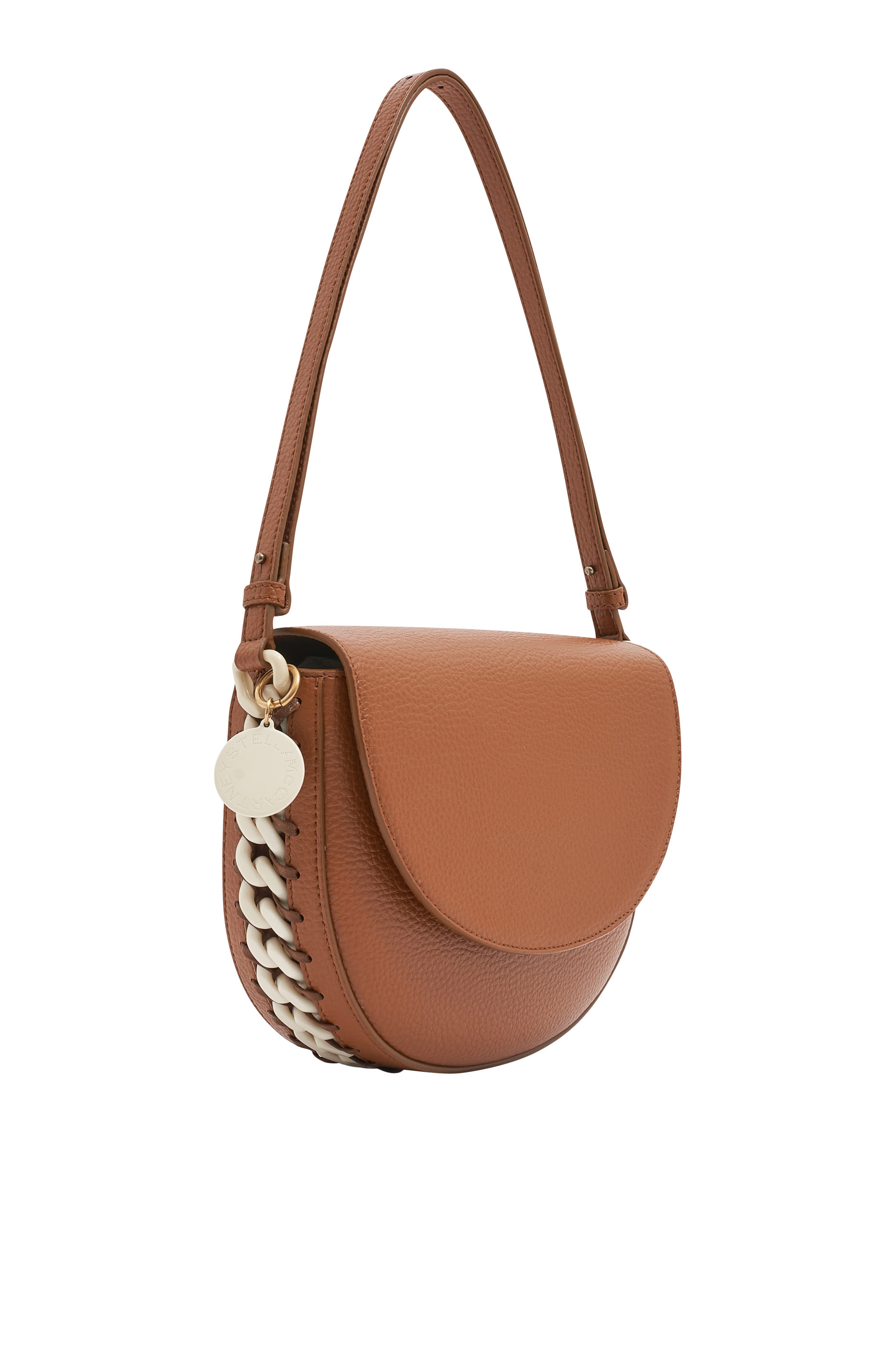 حقيبة كتف فرايم مات متوسطة بغطاء قلاب جلد صناعي