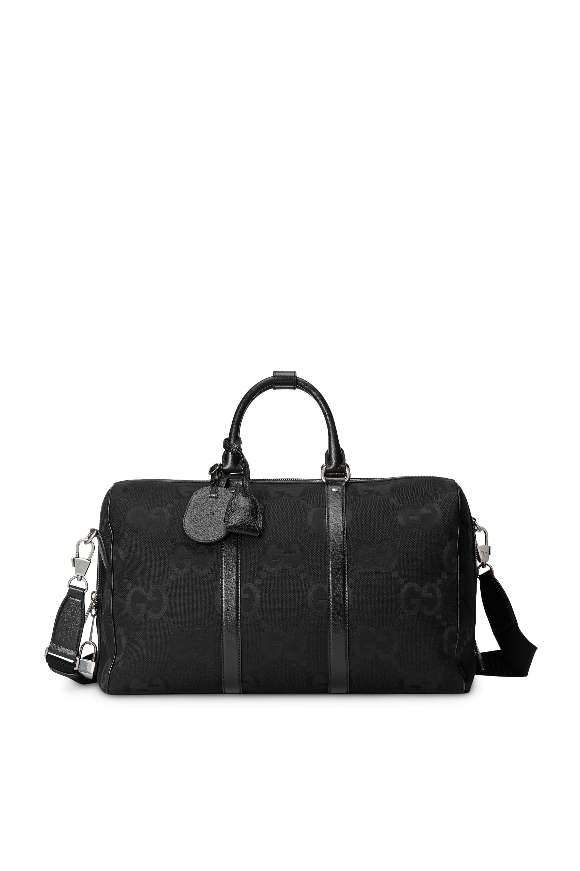 حقيبة دافل صغيرة بنقشة حرفي شعار الماركة بحجم كبير