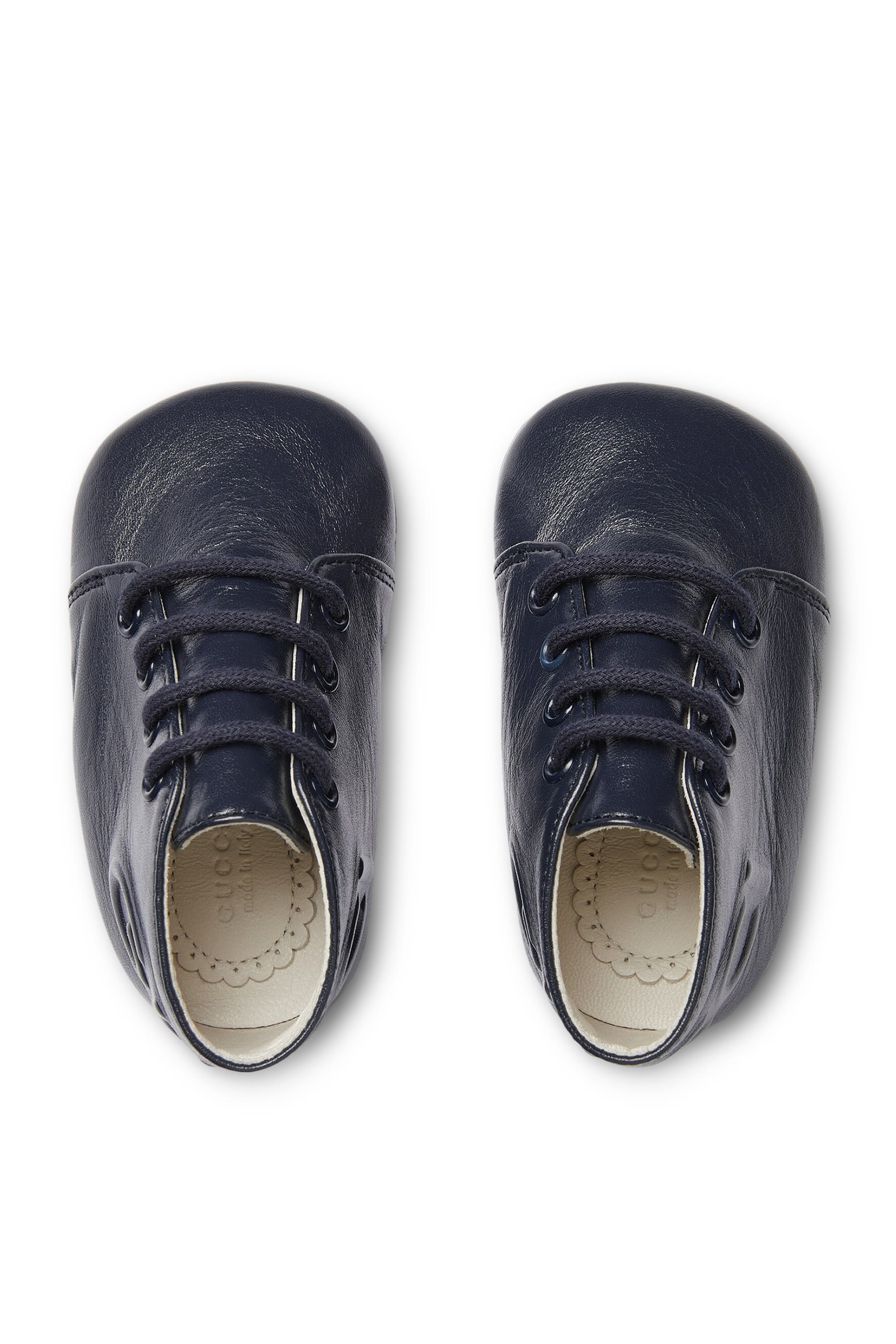 حذاء بوت بشعار الماركة جلد للأطفال