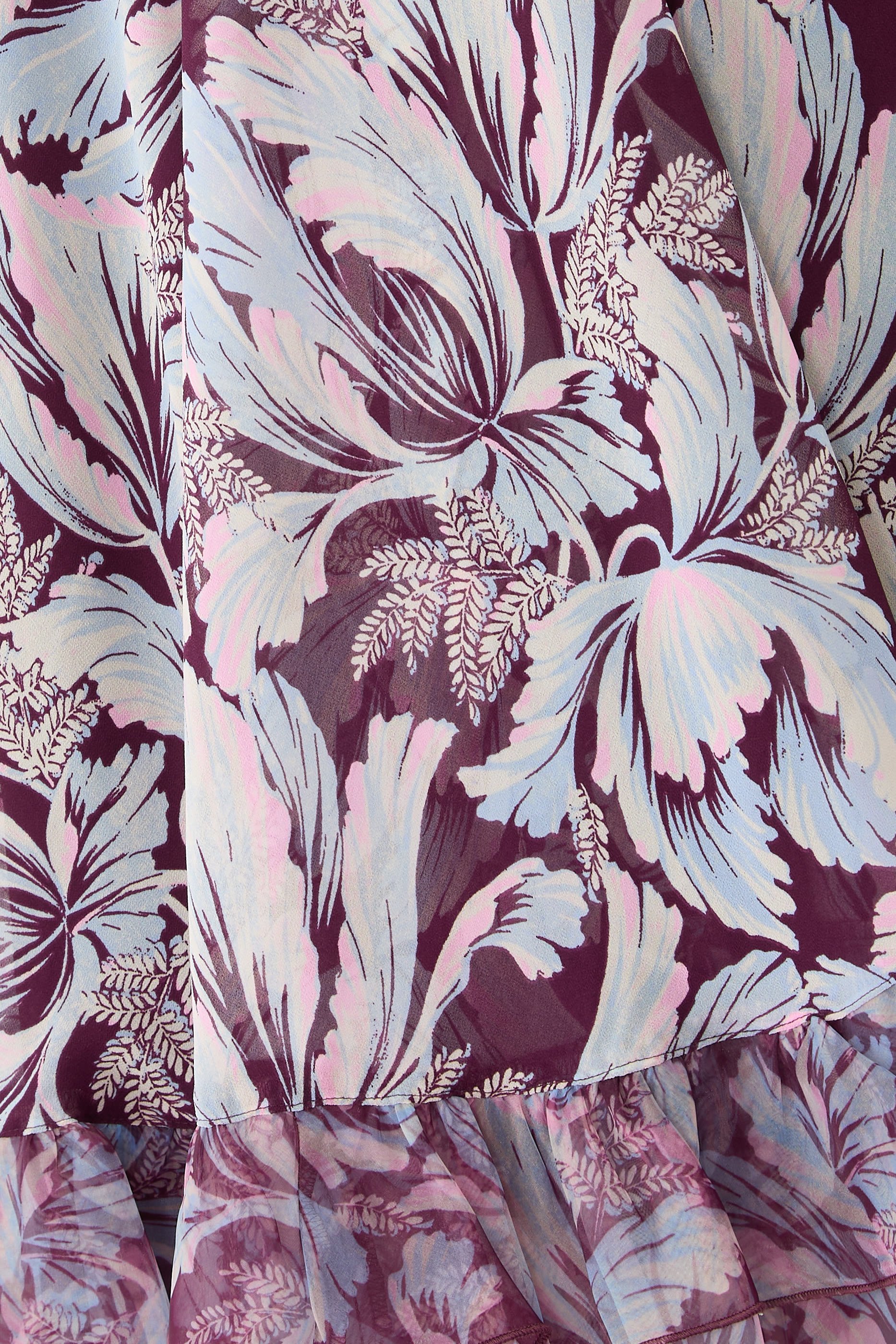 فستان ليرا قصير بنقشة توليب متعددة الألوان