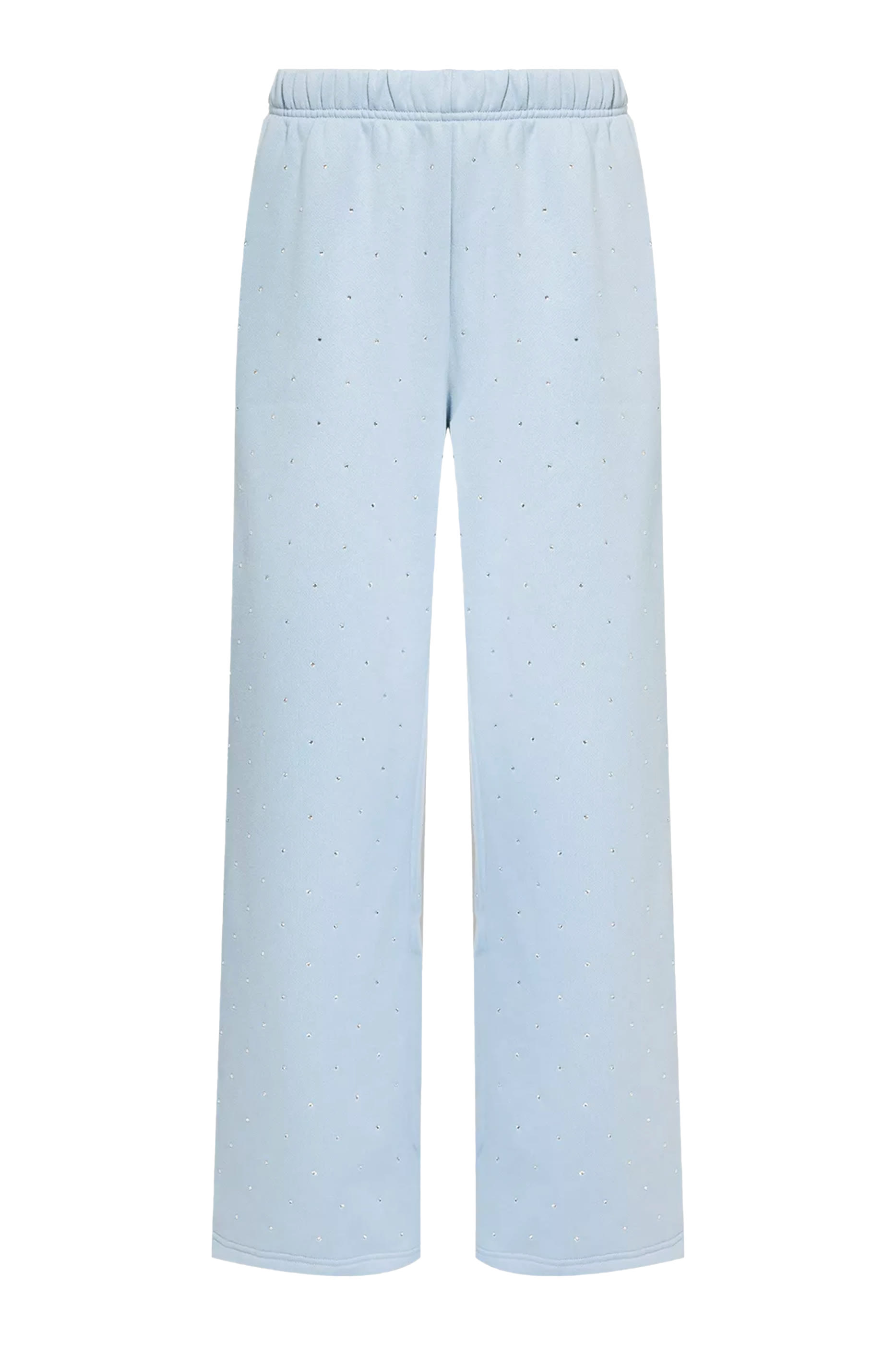 بنطال رياضي بقصة ساق واسعة مرصع بالكريستال