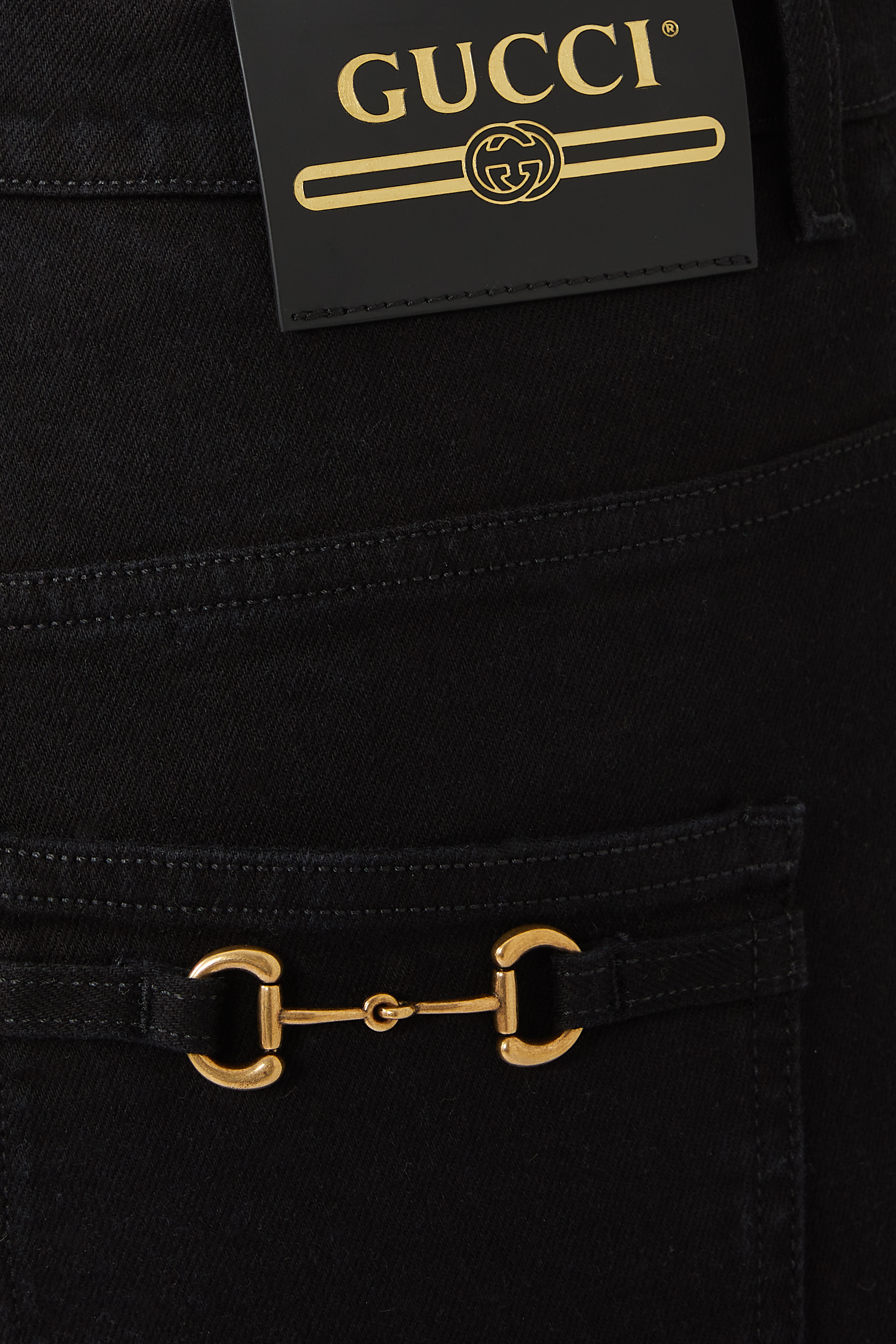 بنطال جينز دنيم بقصة سكيني وحلية لجام حصان