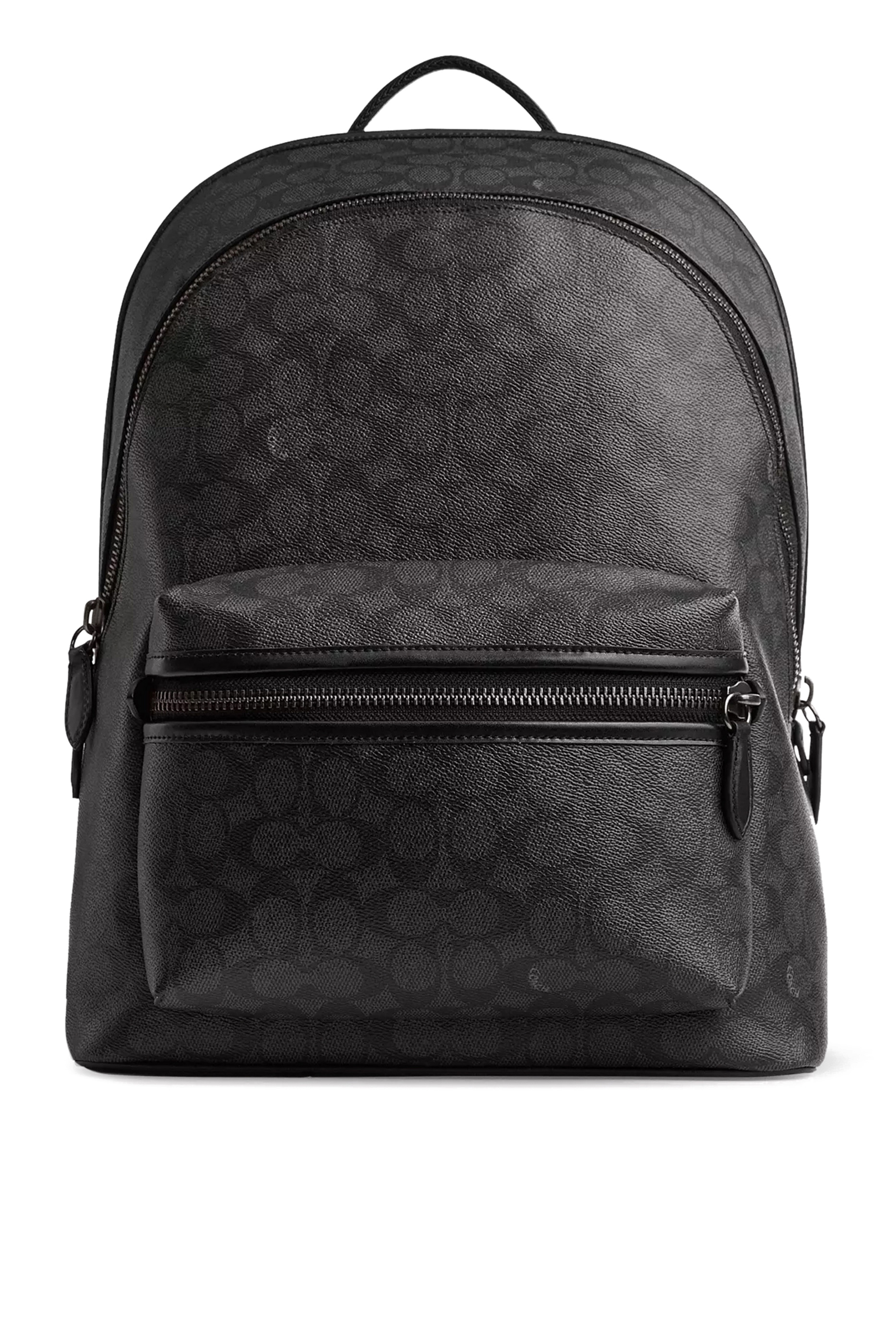 حقيبة ظهر تشارتر قماش قنب بنقشة شعار الماركة