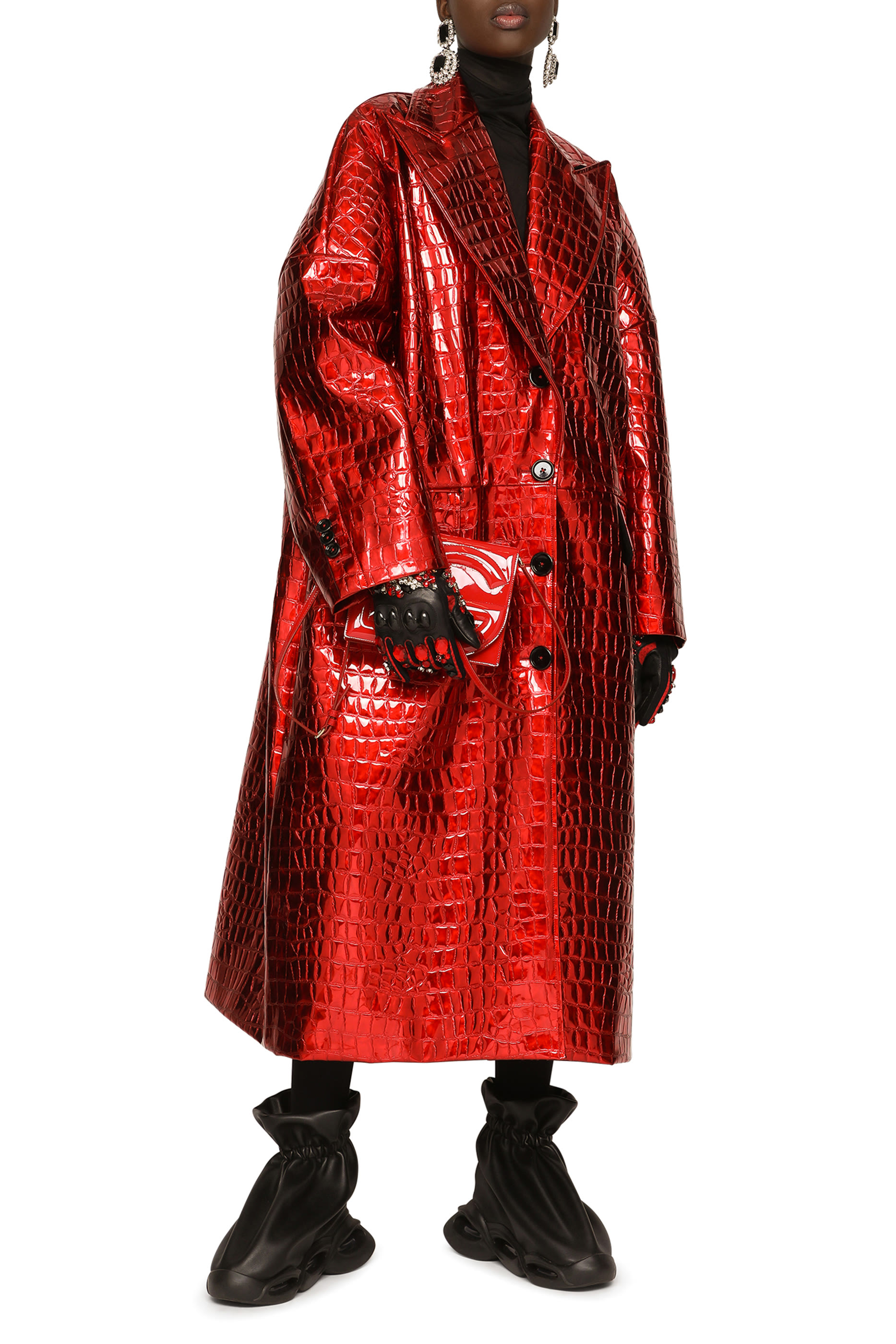 حقيبة كروس بشعار الماركة جلد لامع