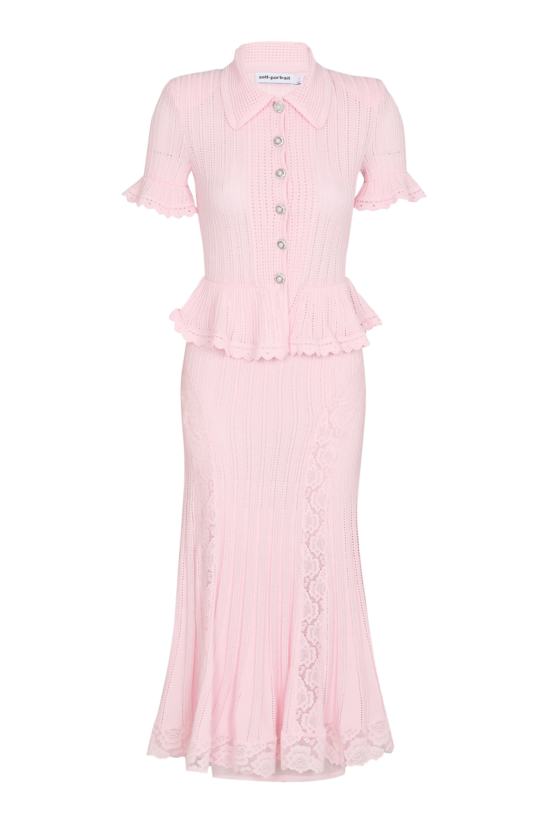 فستان بوانتيل بيبلوم منسوج متوسط الطول