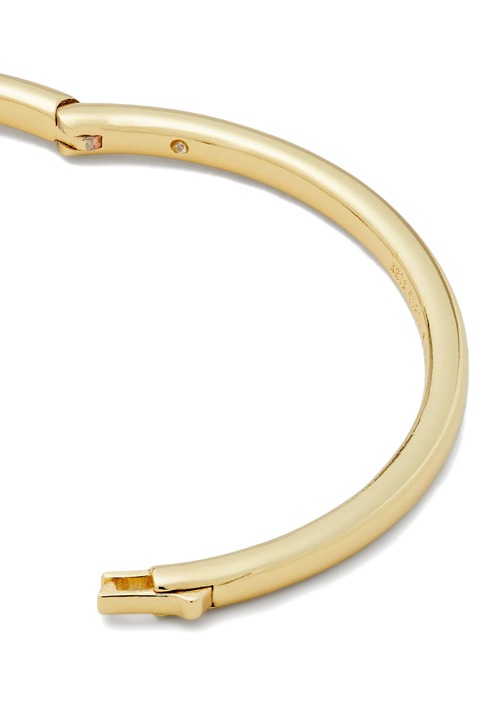 سوار ليتل لاكجريس بمشبك مفصلي مع لؤلؤ زجاجي وأحجار زركونيا مكعبة، معدن مطلي