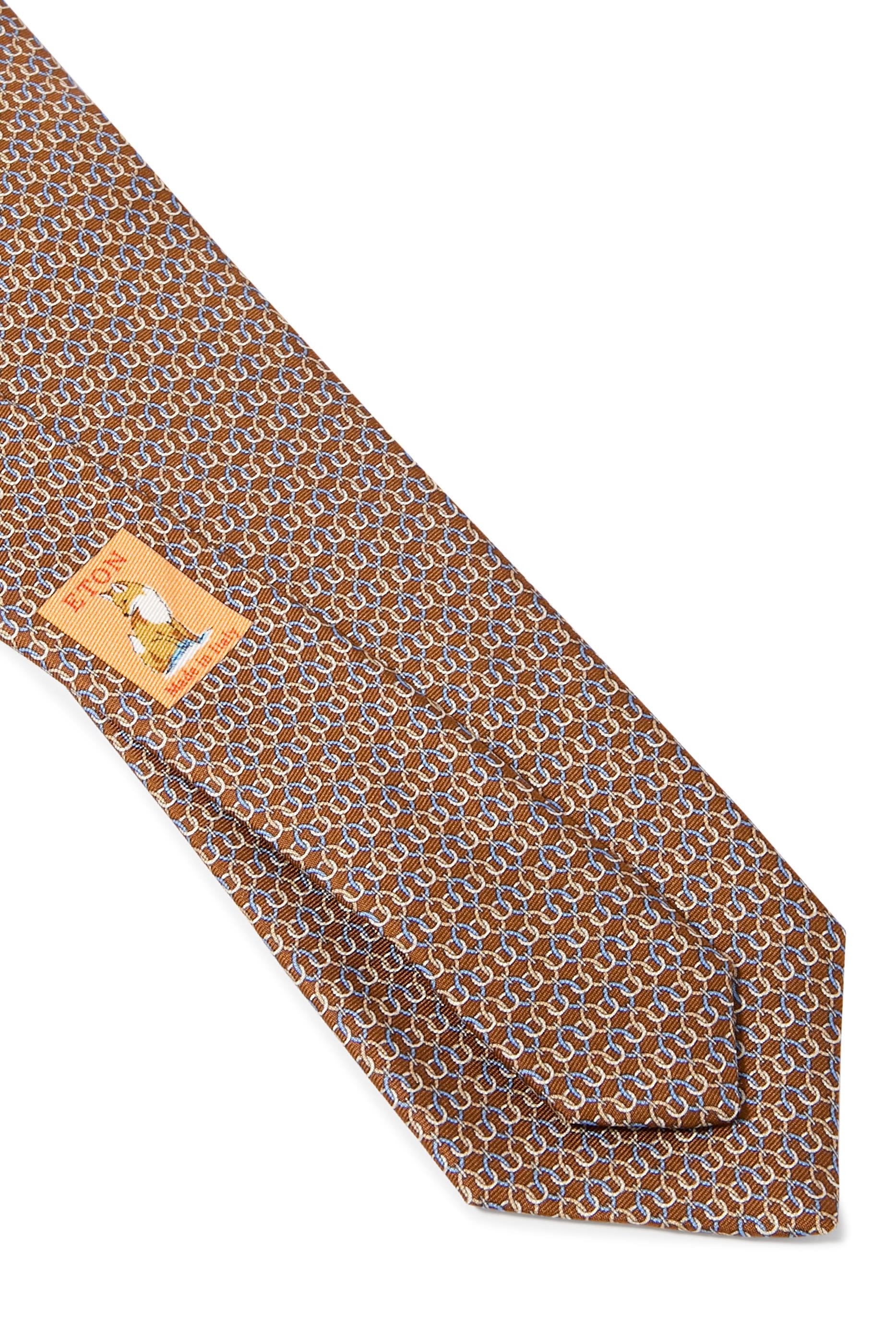 Geometric Print Silk Tie