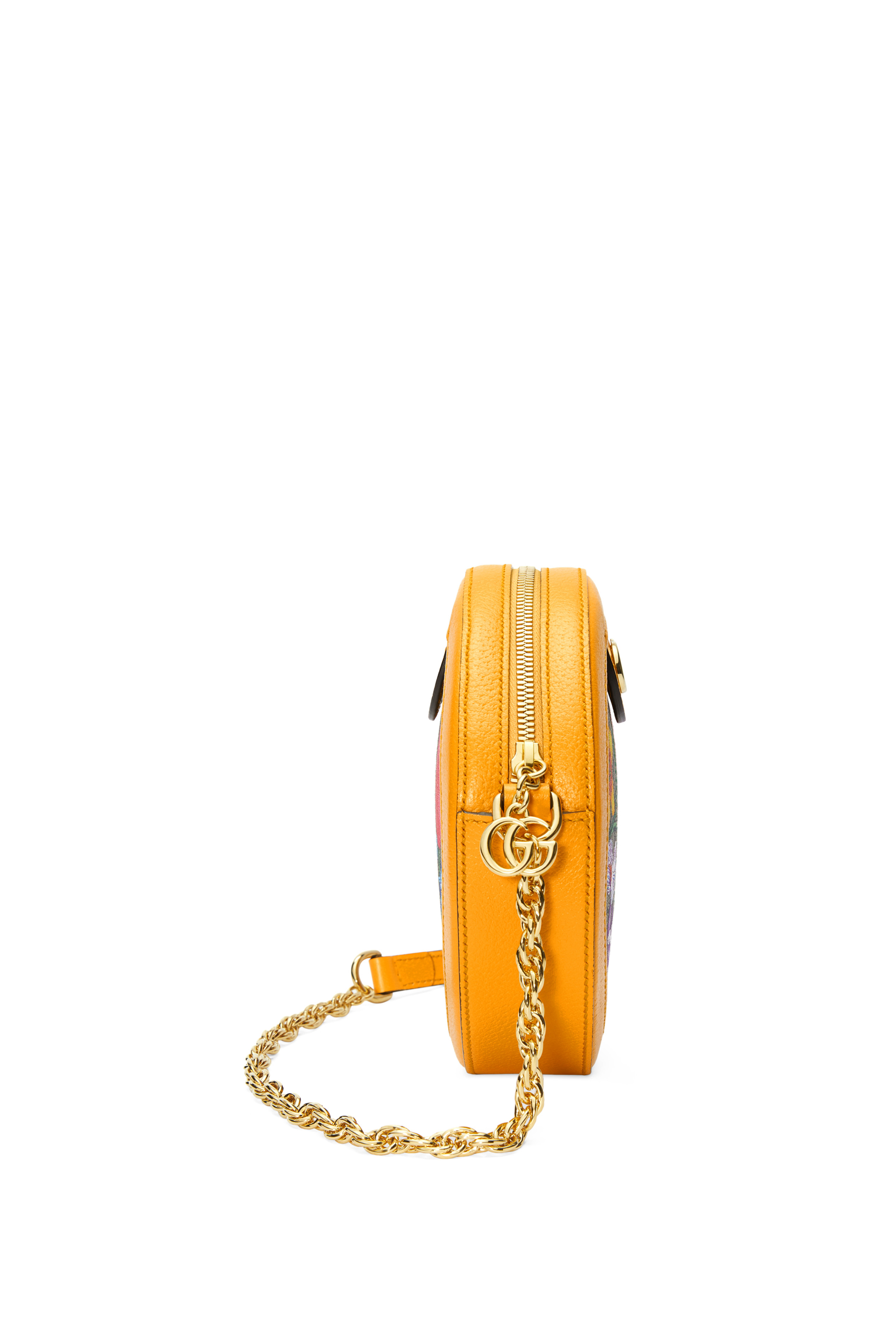 حقيبة كتف أوفيديا ميني مستديرة بنقشة زهور وشعار GG