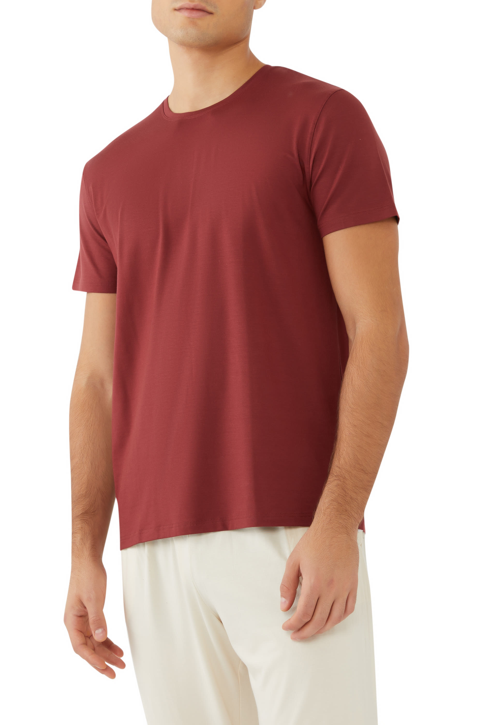 تيشيرت مايكرو مودال بياقة ضيقة