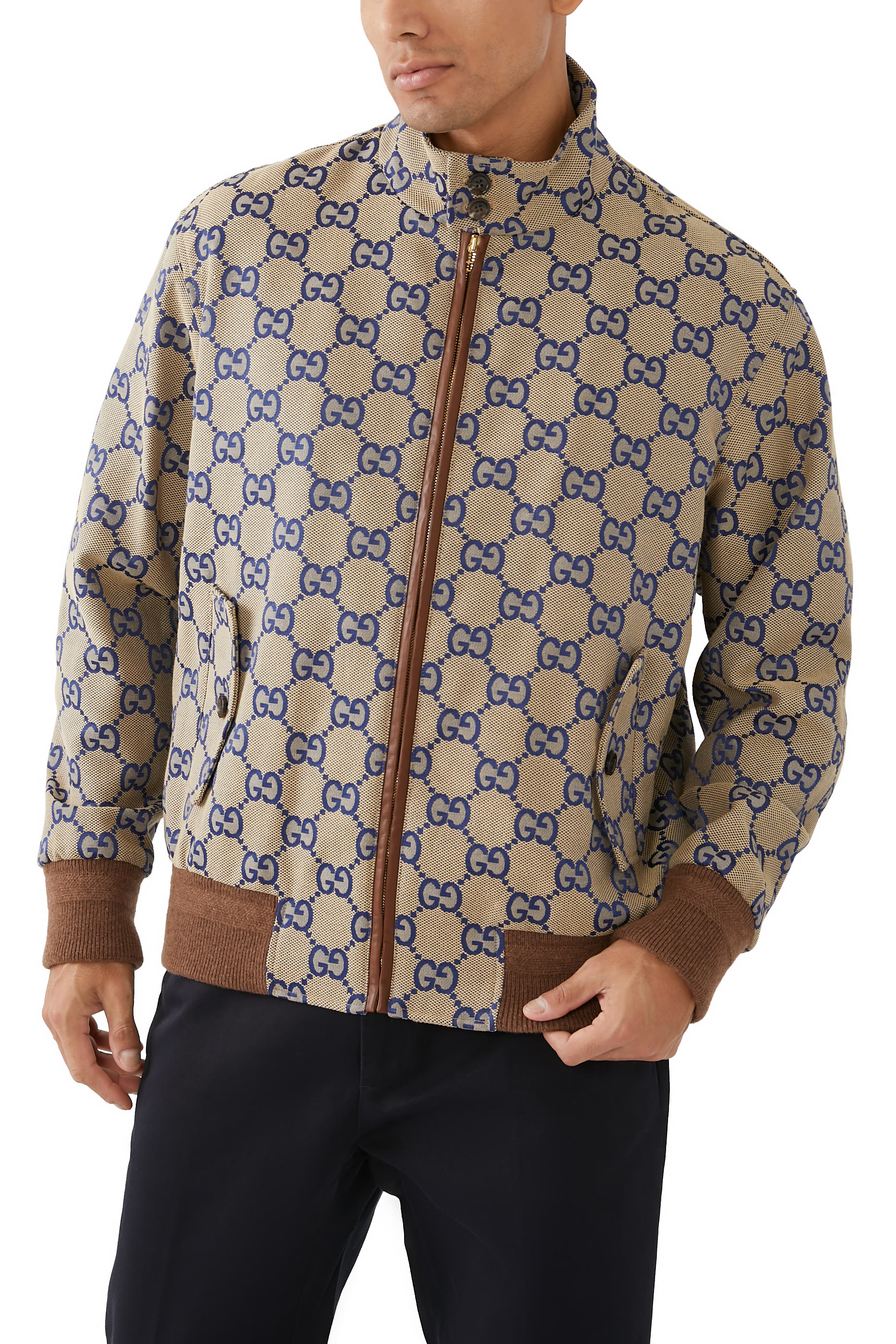 جاكيت قنب بنقشة حرفي شعار الماركة