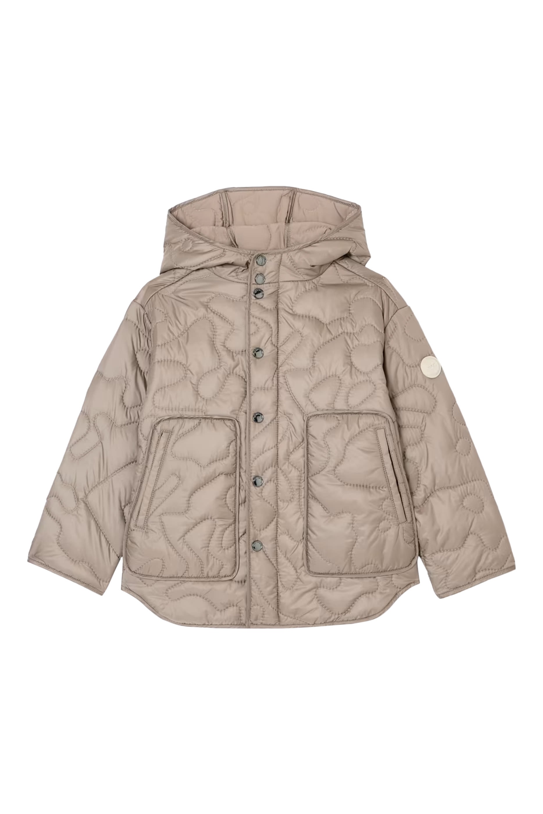 جاكيت مبطن بغطاء رأس وحياكة مموجة للأطفال