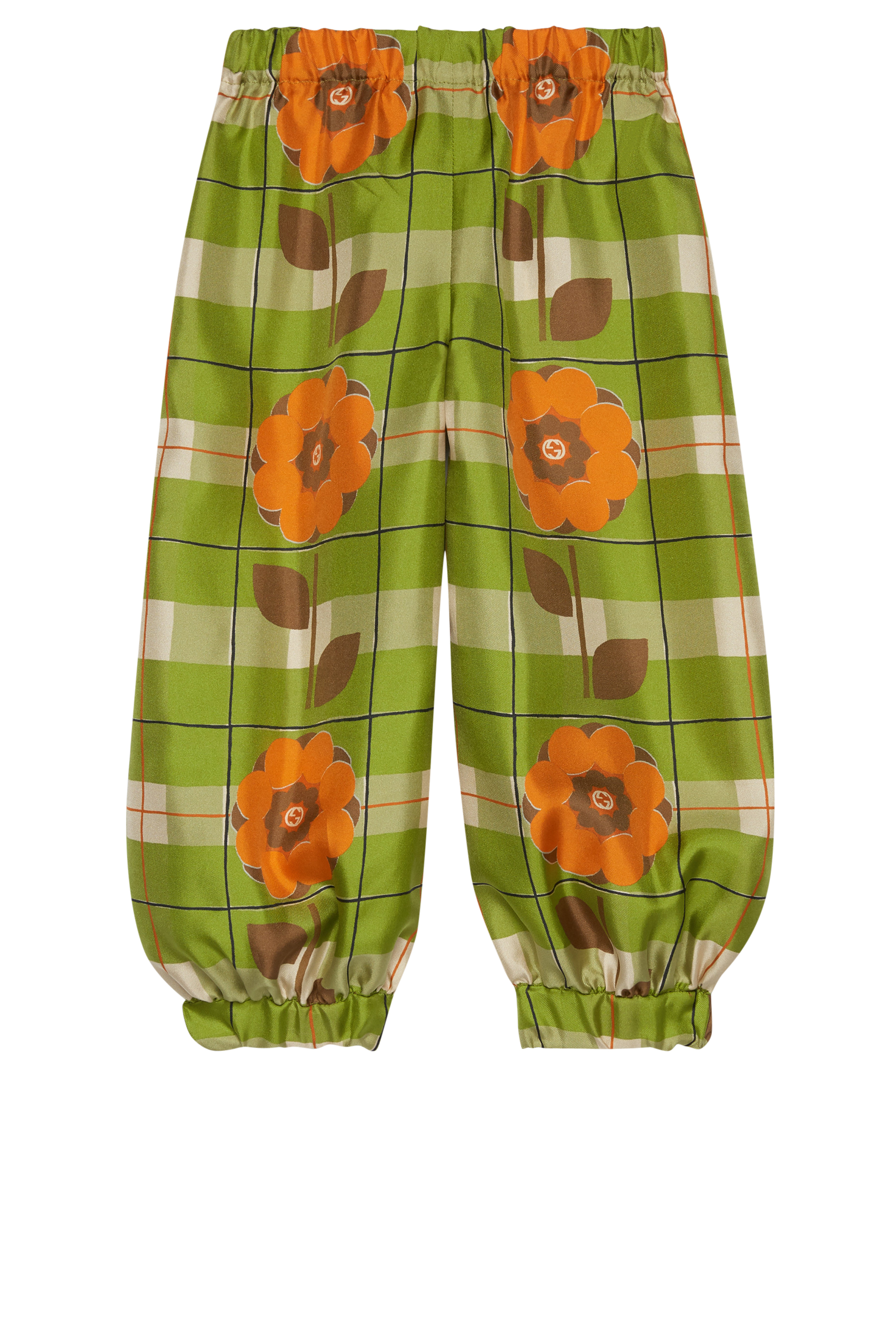 بنطال حرير بنقشة زهور