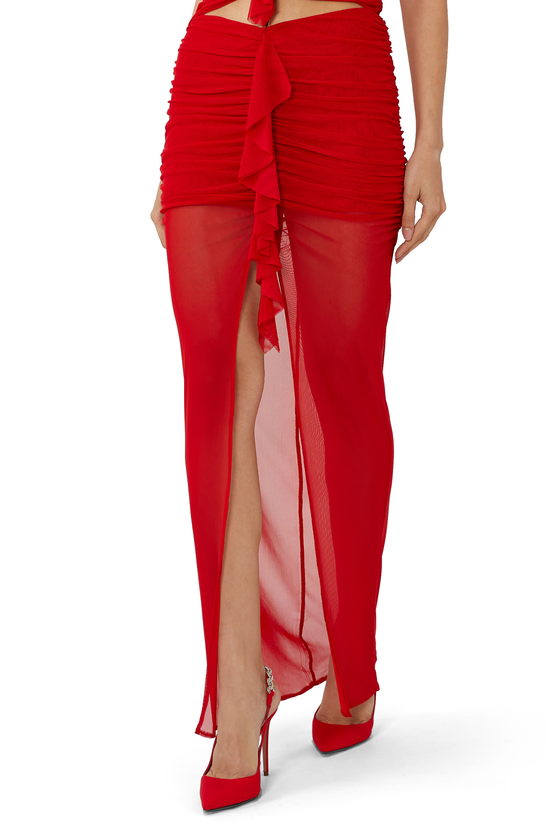 تنورة طويلة بكشكش