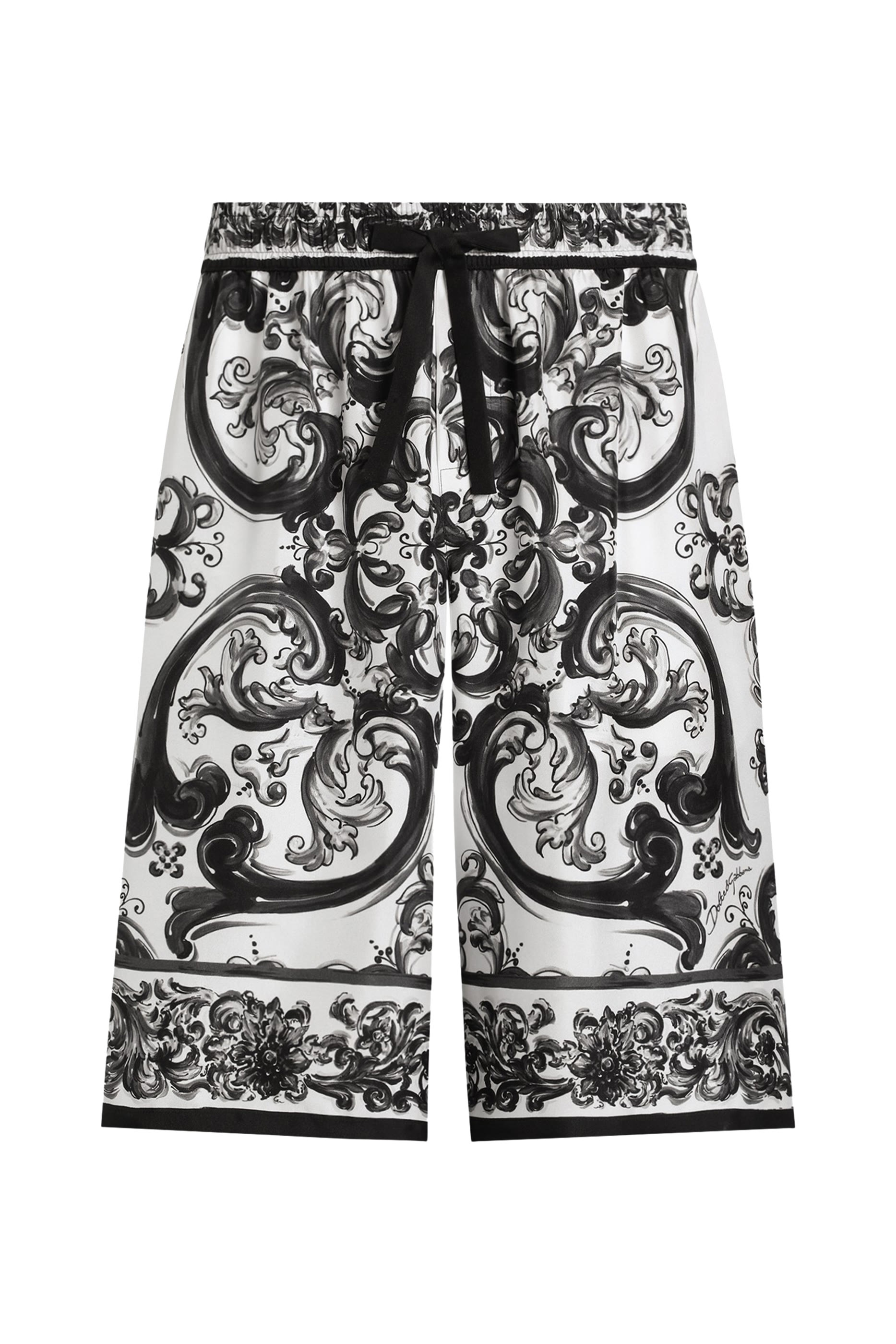 شورت بنقشة مايولكا حرير تويل