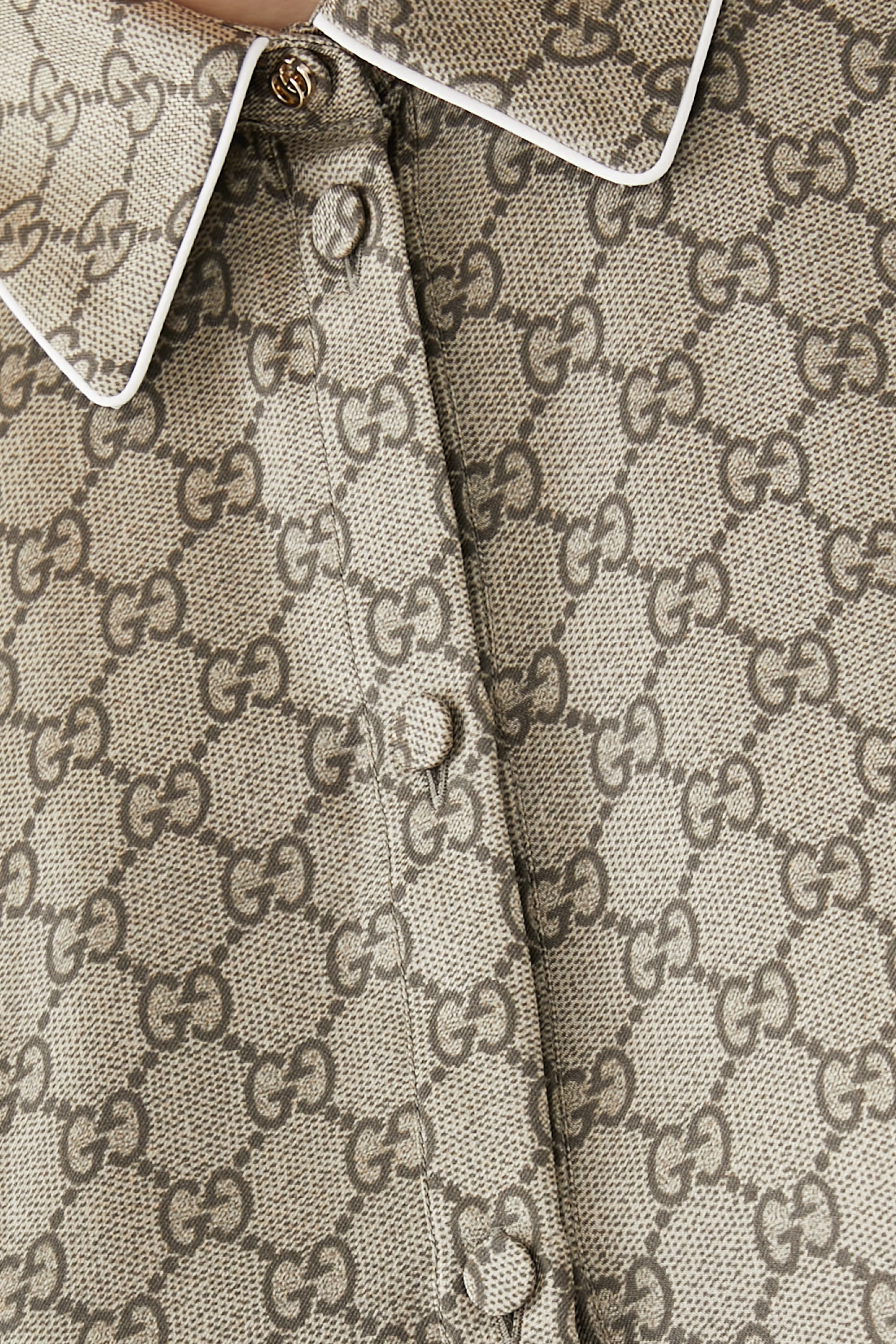 قميص حرير تويل بنقشة