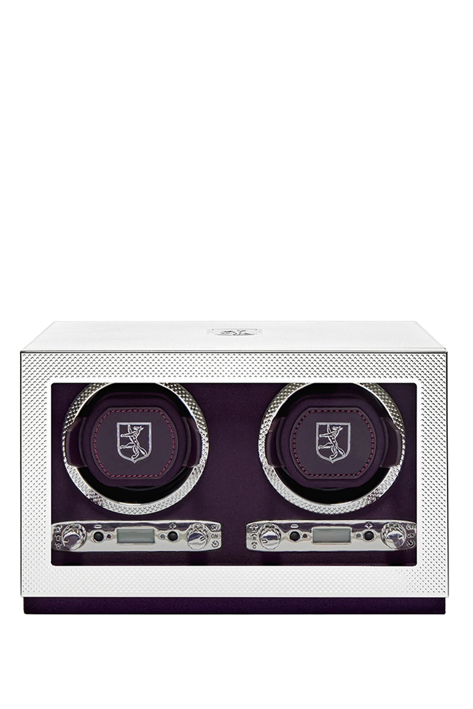 محرك ساعات مزدوج فضي