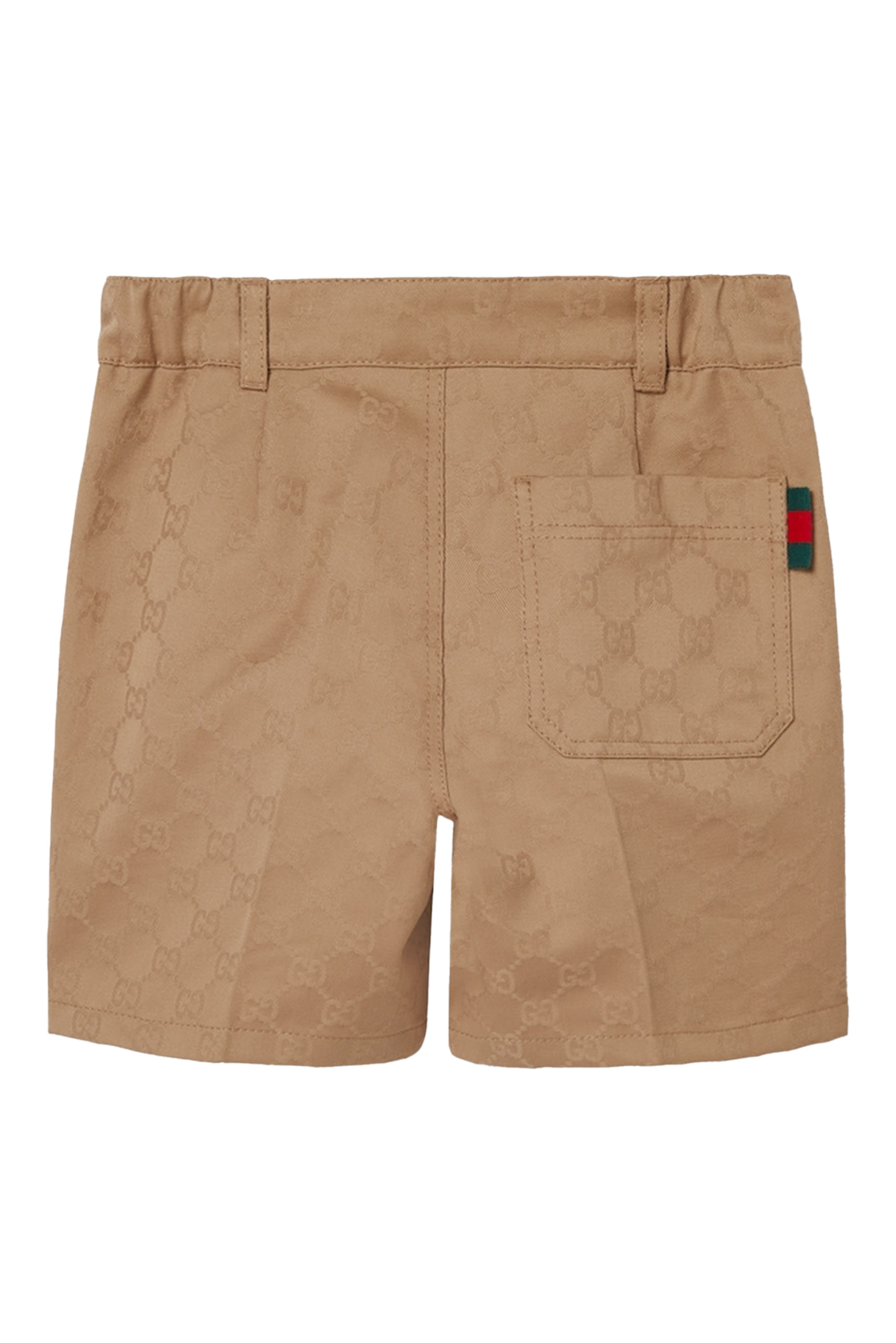 بنطال بنقشة حرفي شعار الماركة وشريط الويب قطن للأطفال