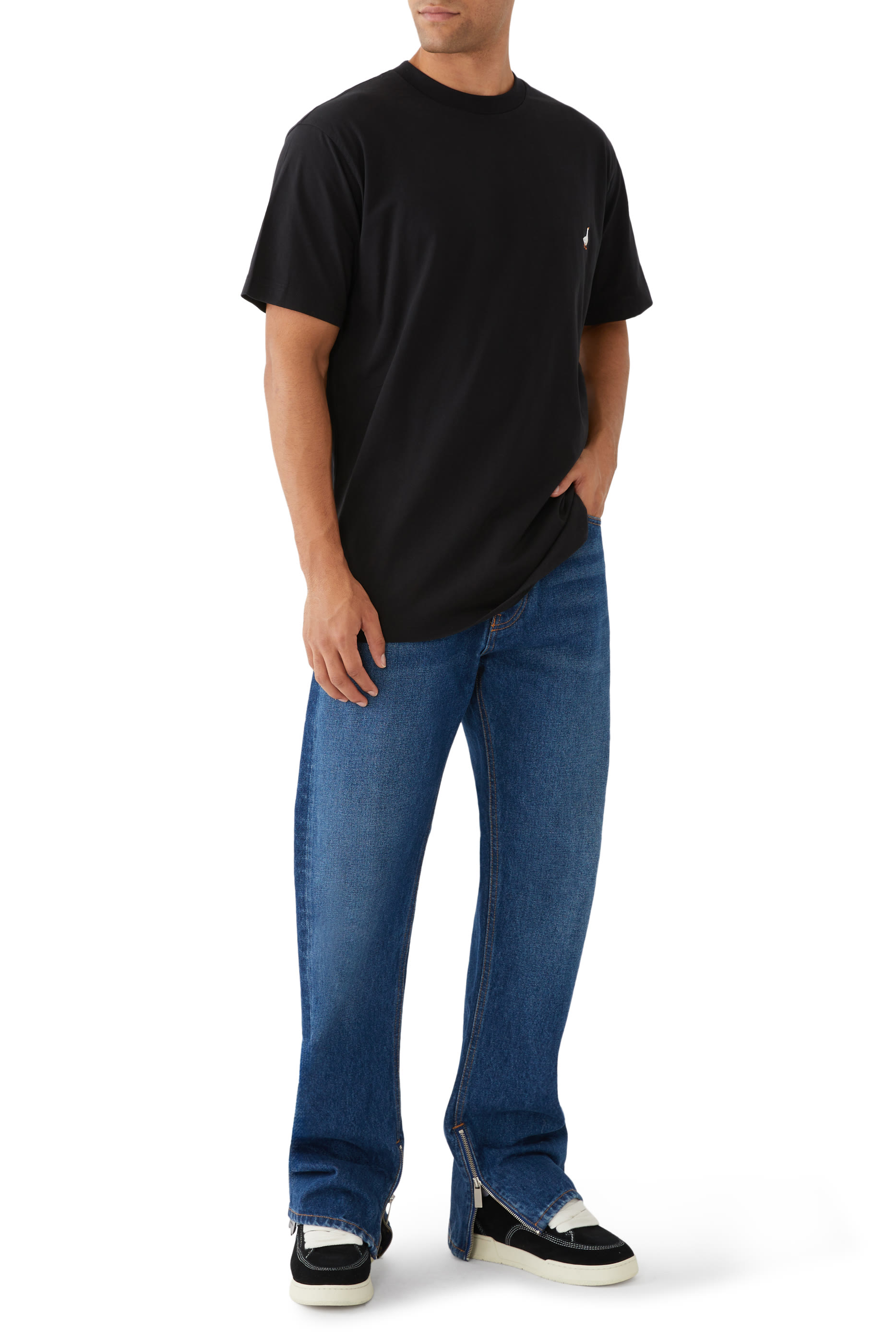 تيشيرت بتطريز إوزة جيرسيه