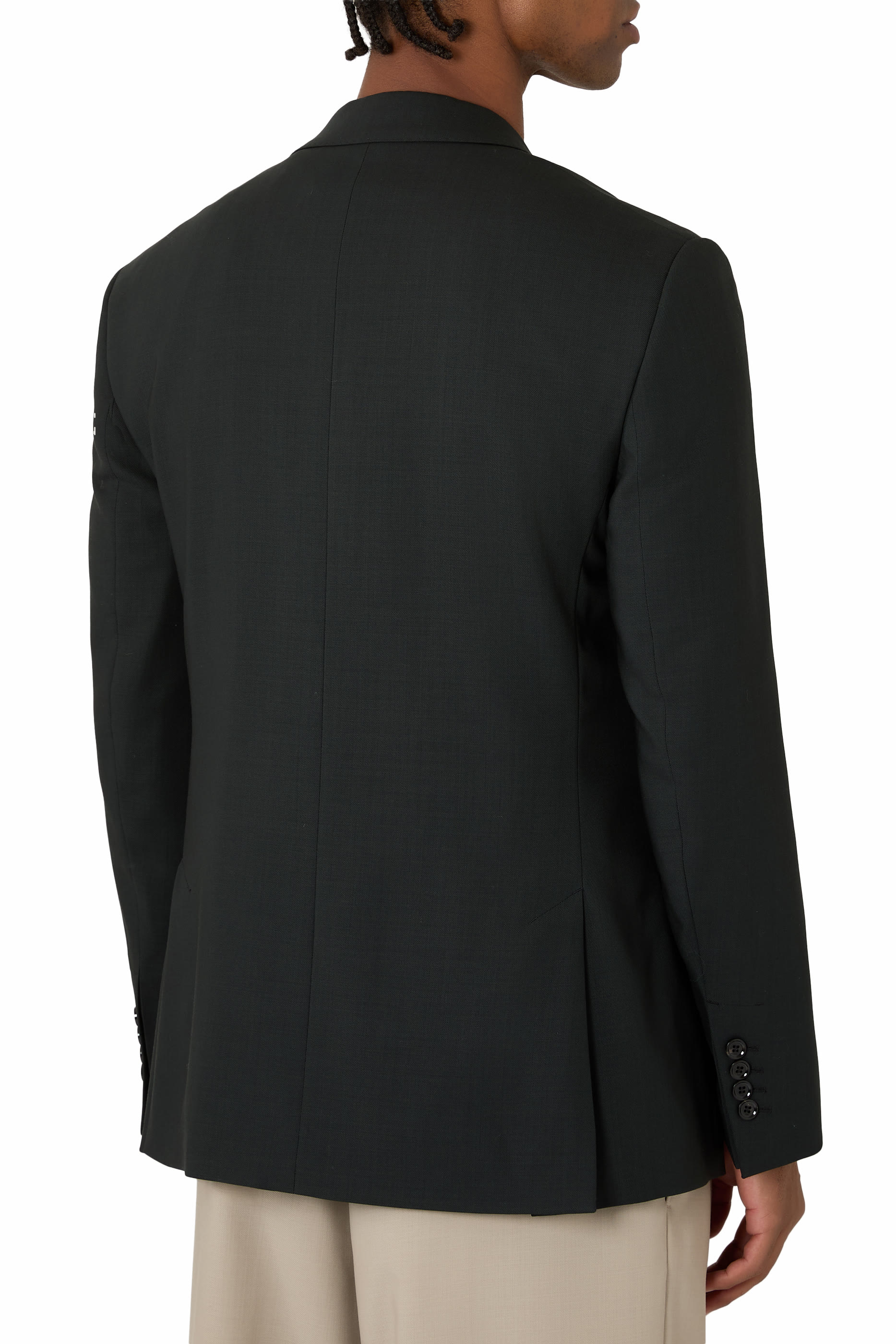 Two-Button Jacket in Wool Twill