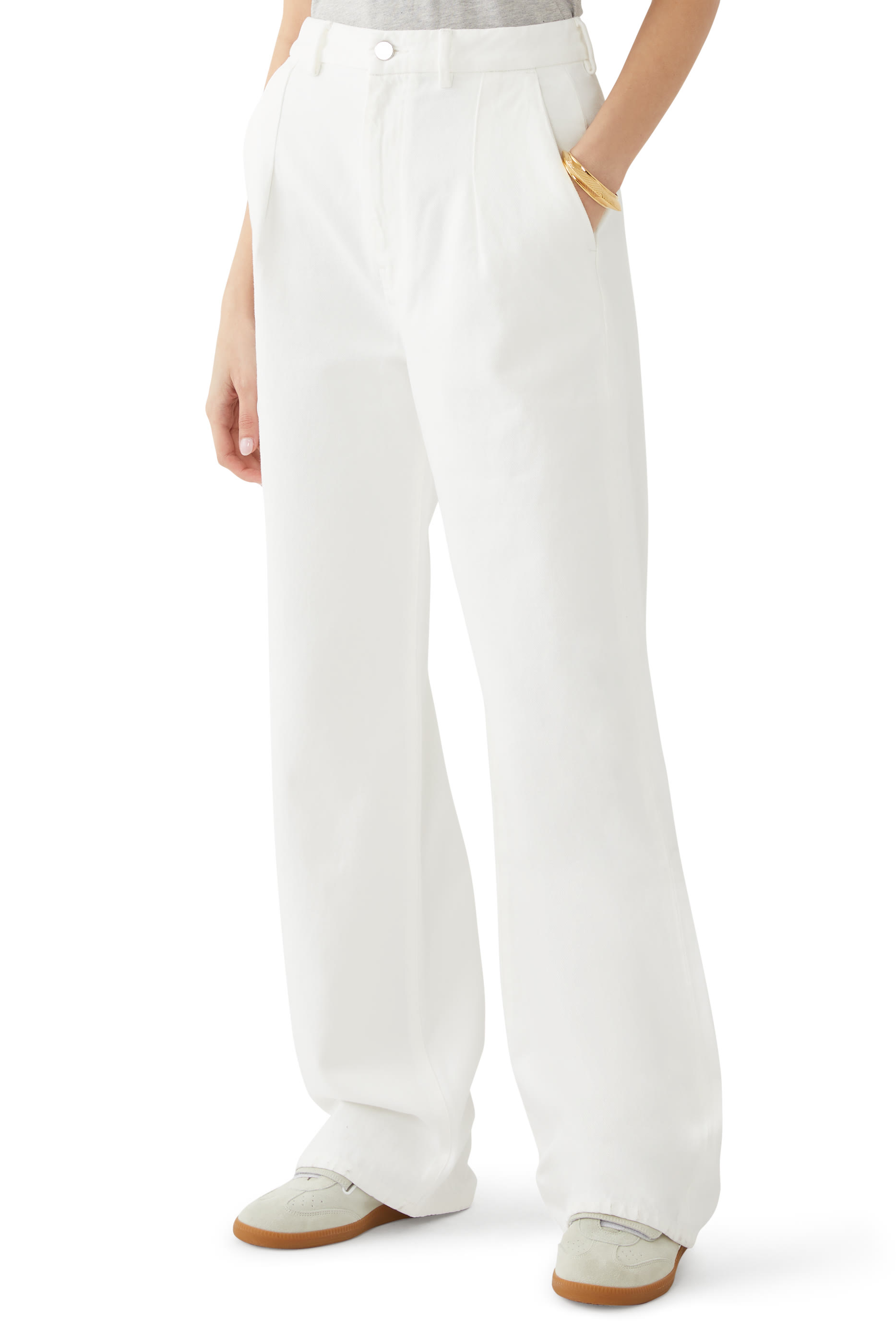 بنطال جينز بقصة ساق واسعة دنيم