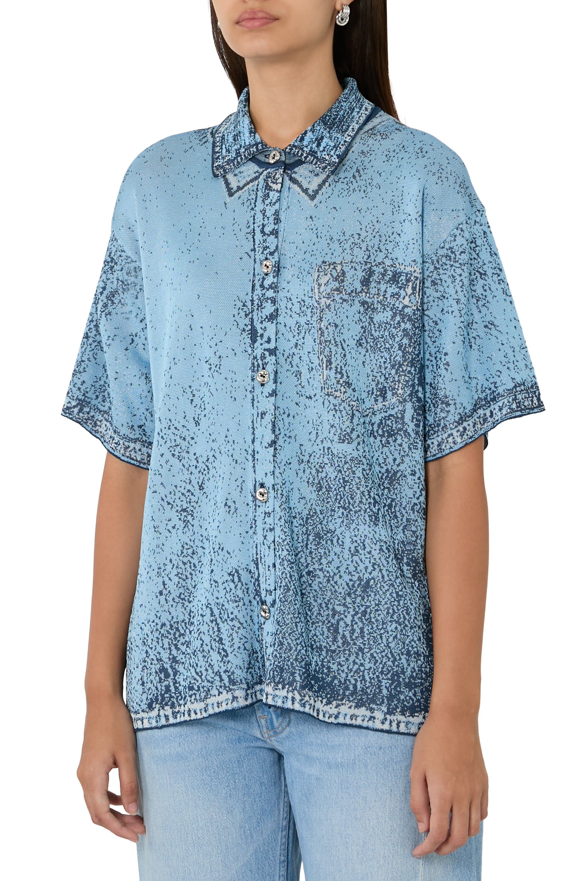 قميص بولو اشر بقصة فضفاضة