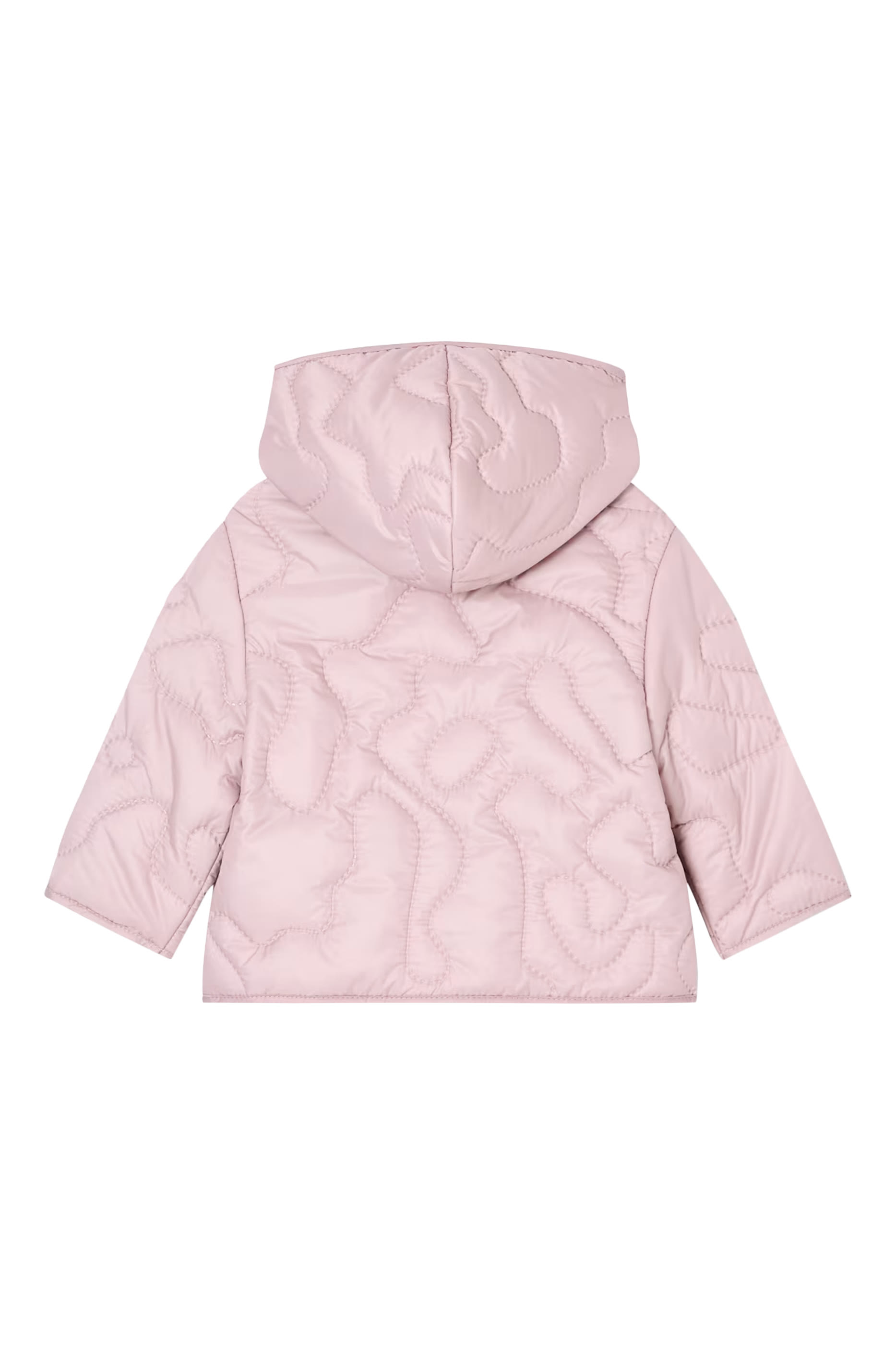 جاكيت مبطن بغطاء رأس وشعار الماركة للأطفال