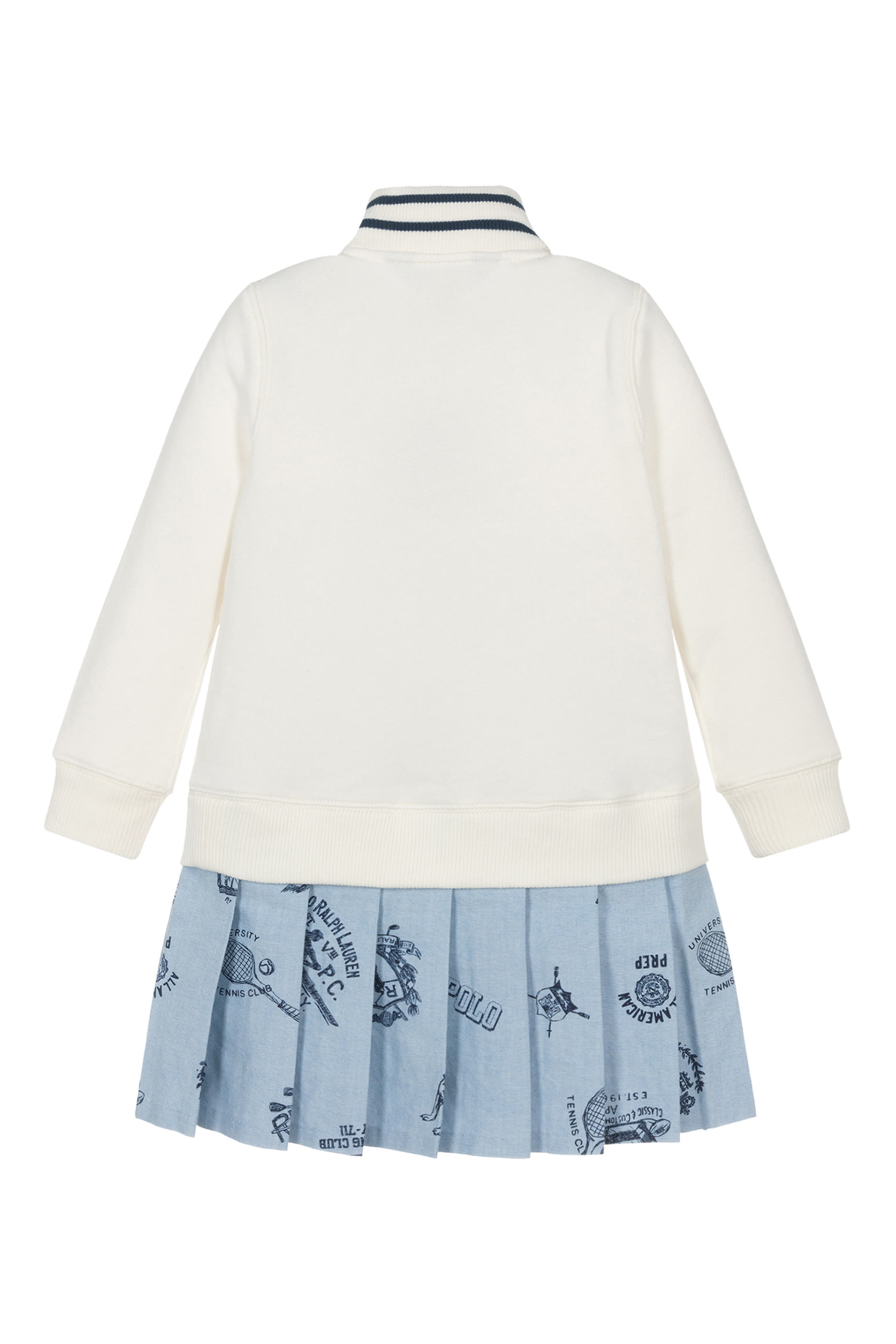 فستان بربع سحاب وتنورة بنقشة تيري للأطفال