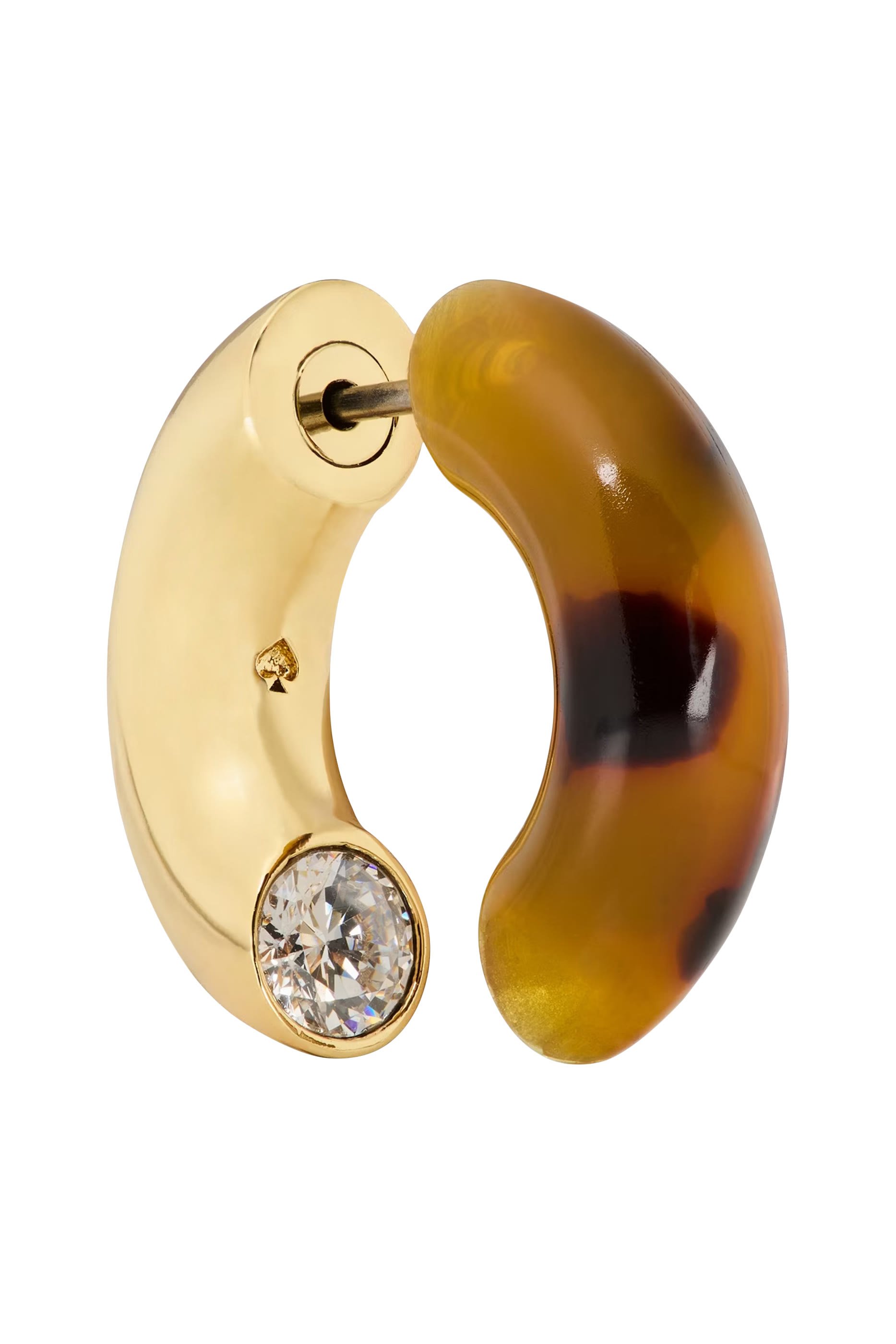 أقراط هاجي بتصميم متداخل، مشابك تيتانيوم وأسيتات وأحجار زركونيا مكعبة