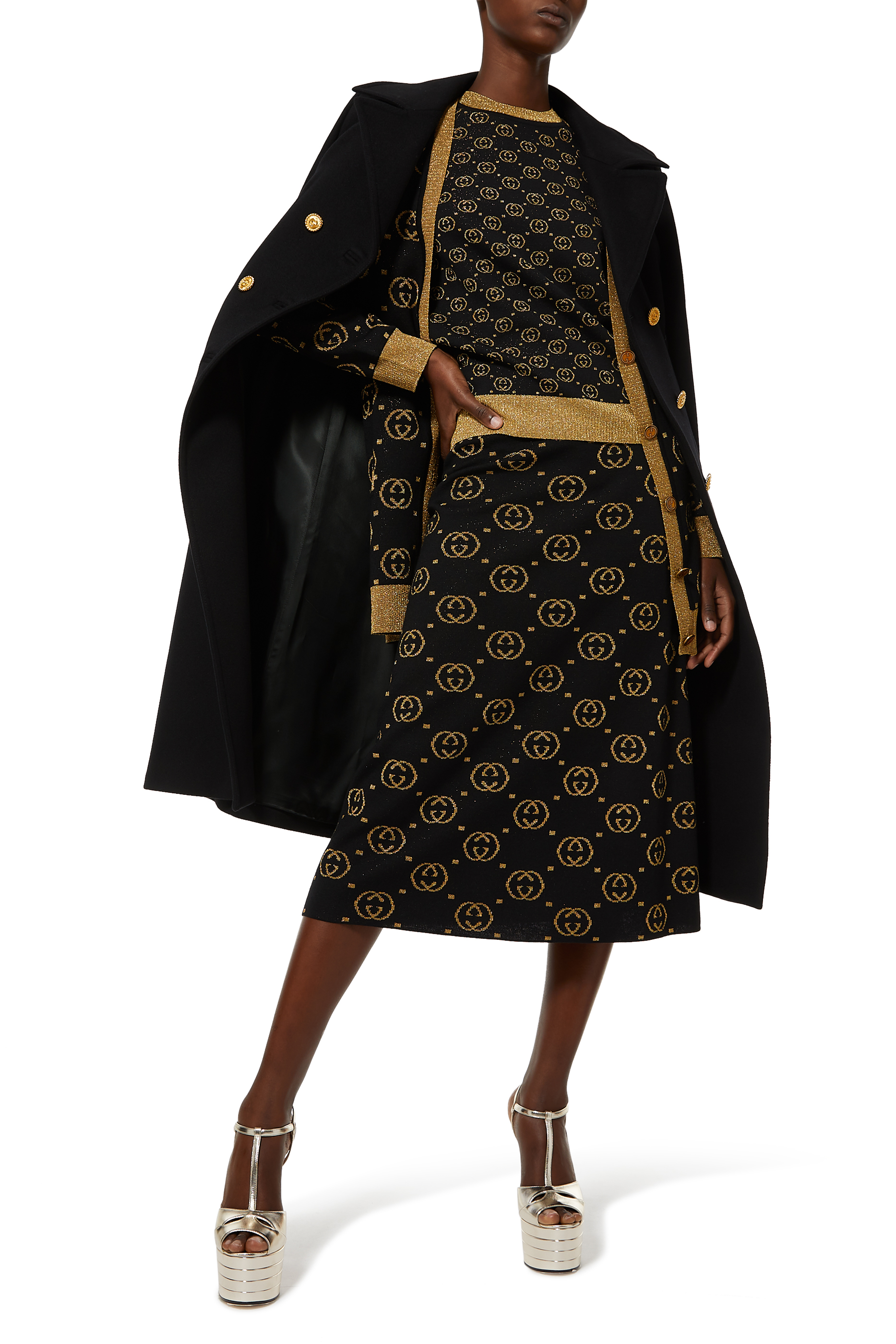 بلوزة بنقشة شعار GG