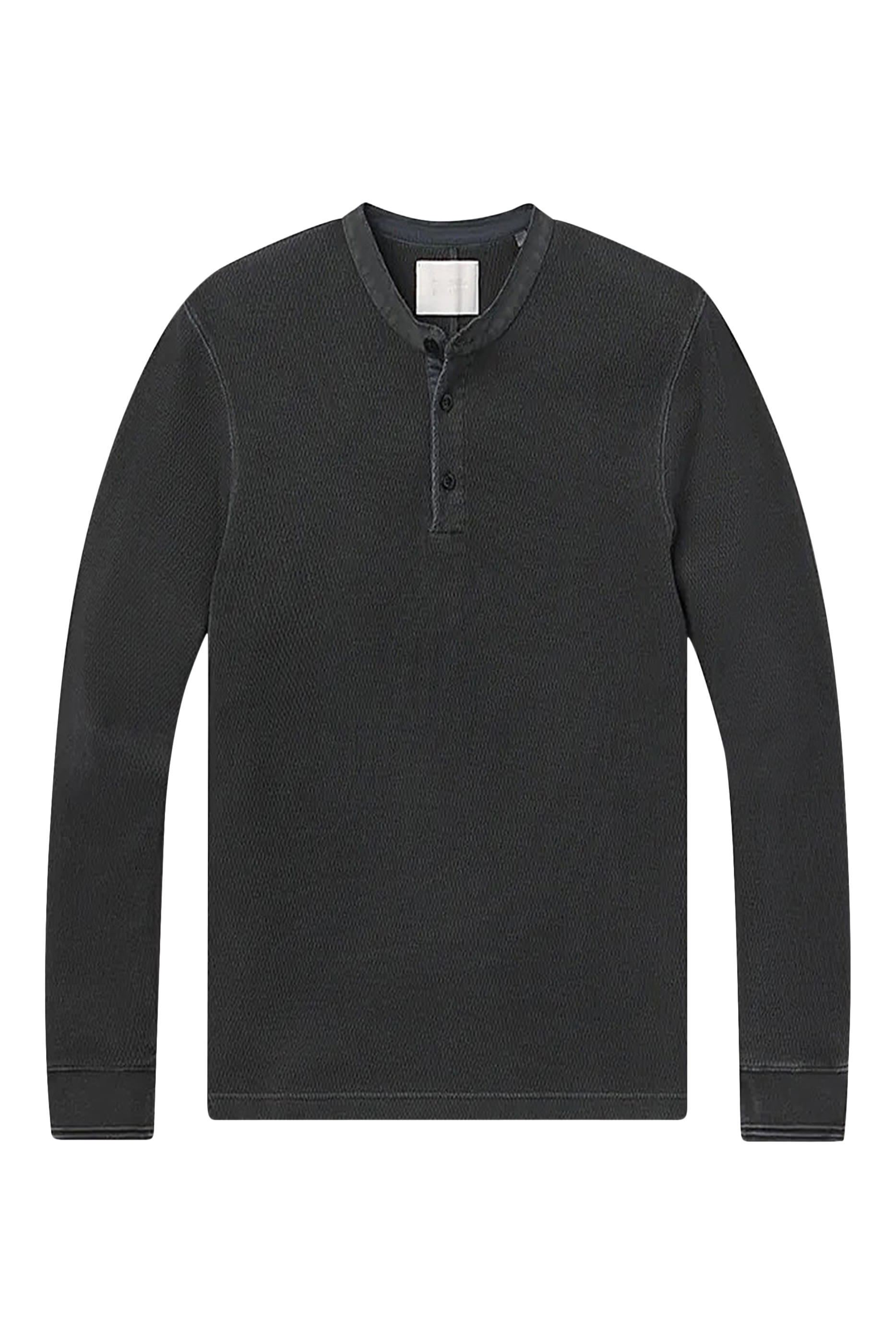 تيشيرت هنلي بثلاثة أزرار وافل