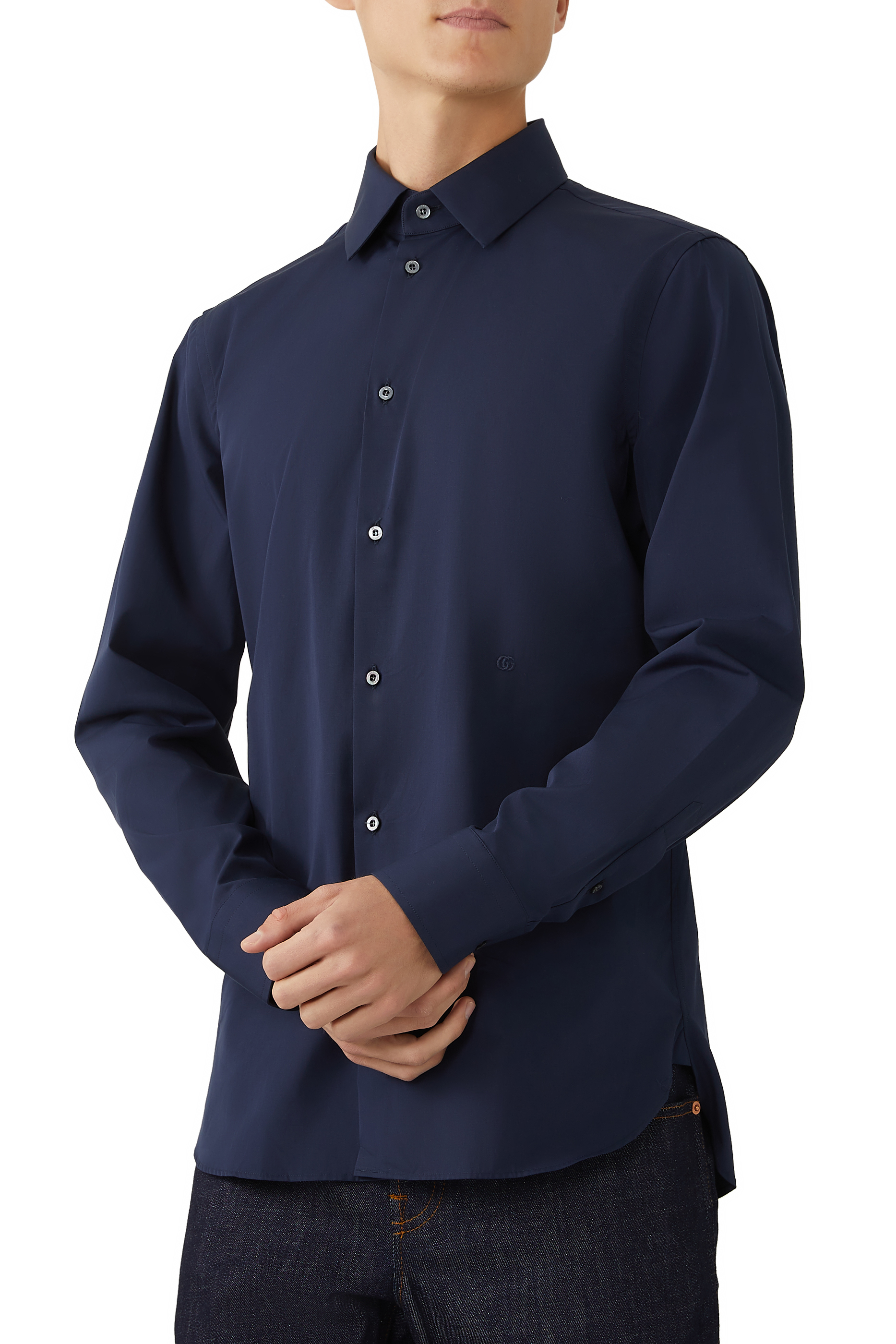 قميص بحروف شعار الماركة مزدوج