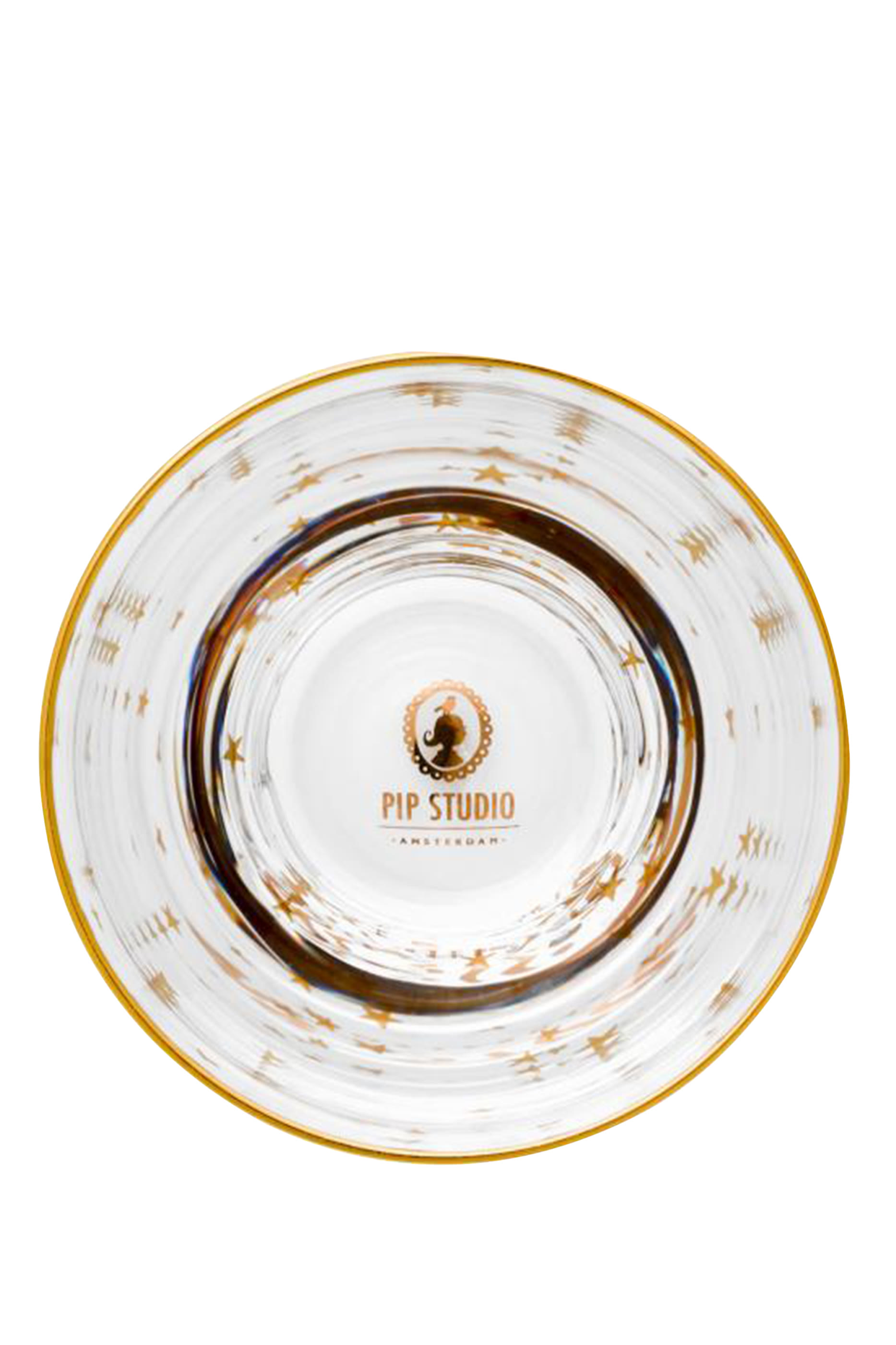 كأس ماء مزين بنجوم ذهبية