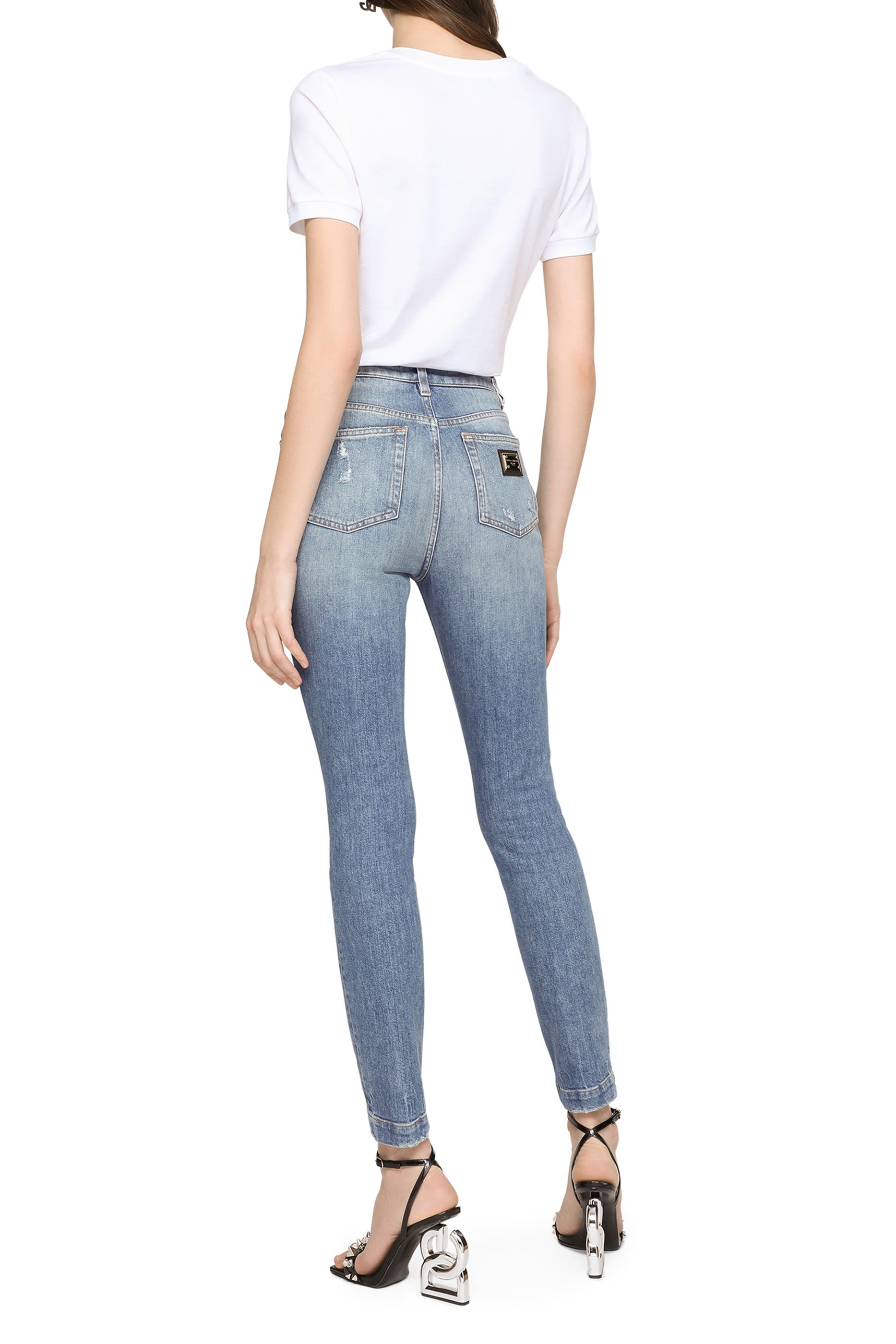 بنطال جينز أودري دنيم مطاطي بتفاصيل ممزقة