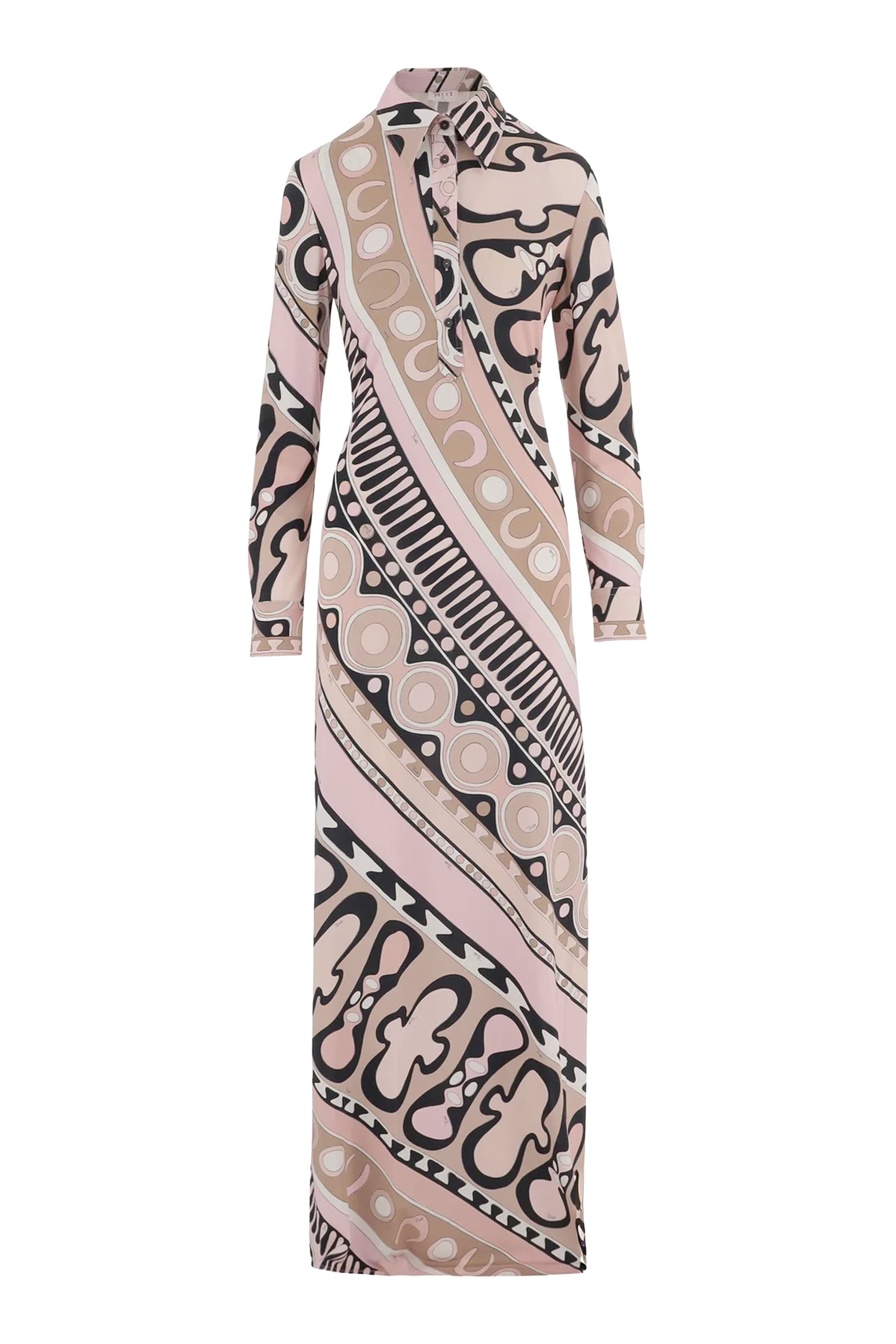 فستان بتصميم قميص بطبعة سولاي