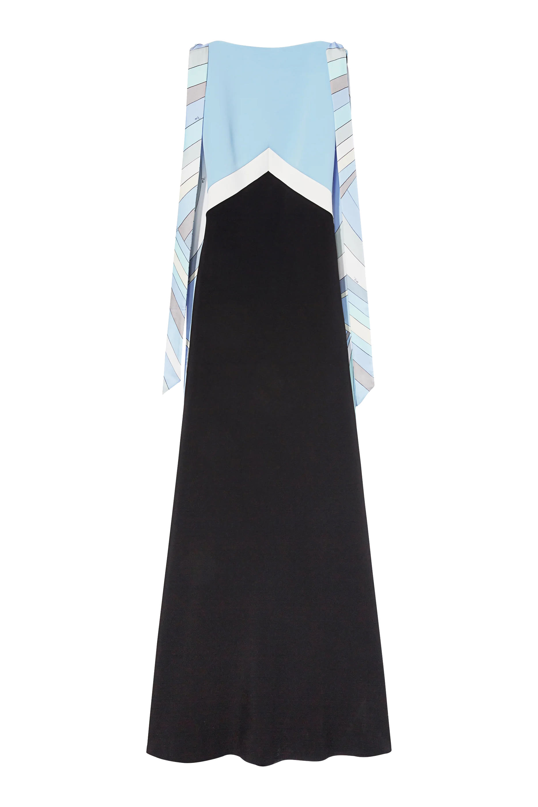 فستان طويل مقسم بألوان
