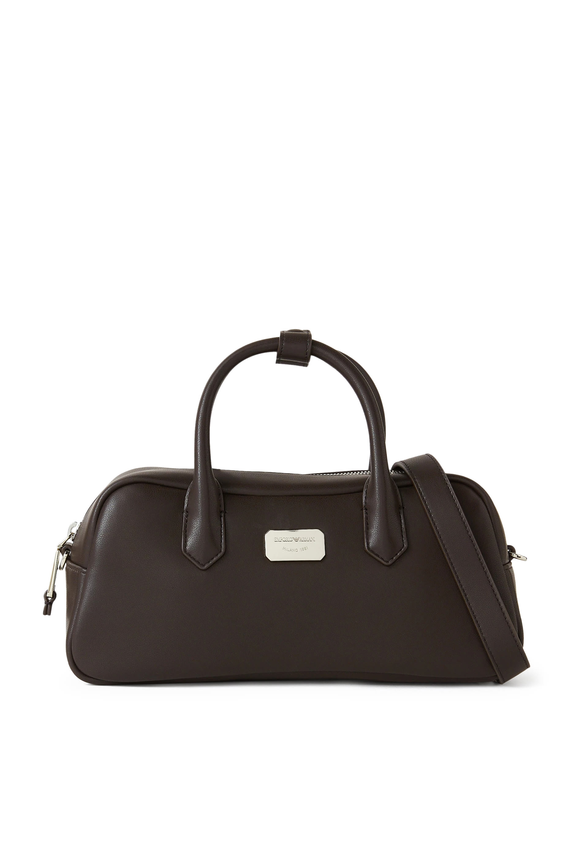 حقيبة يد بشعار الماركة جلد