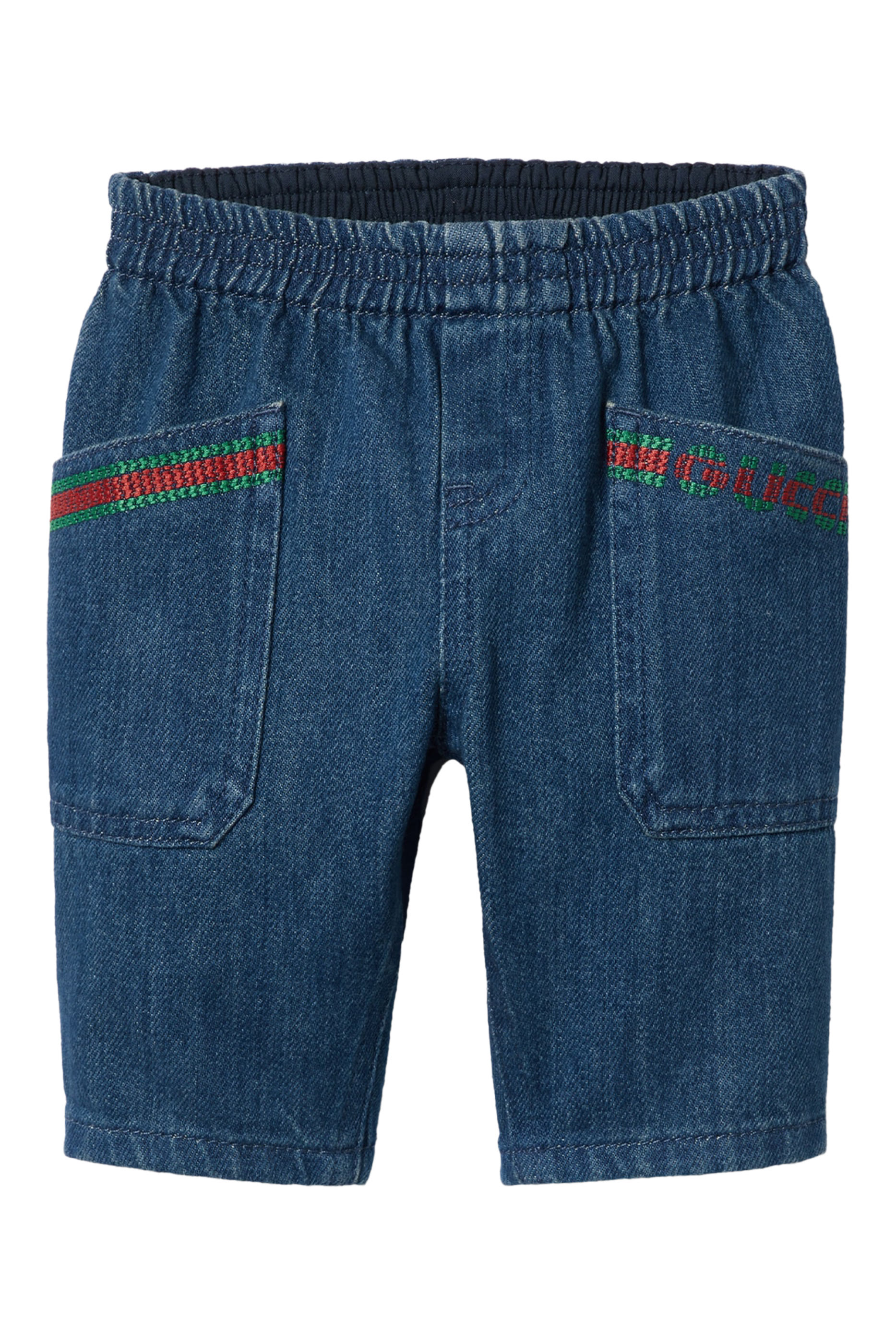 Baby Denim Pants with Web Embroidery
