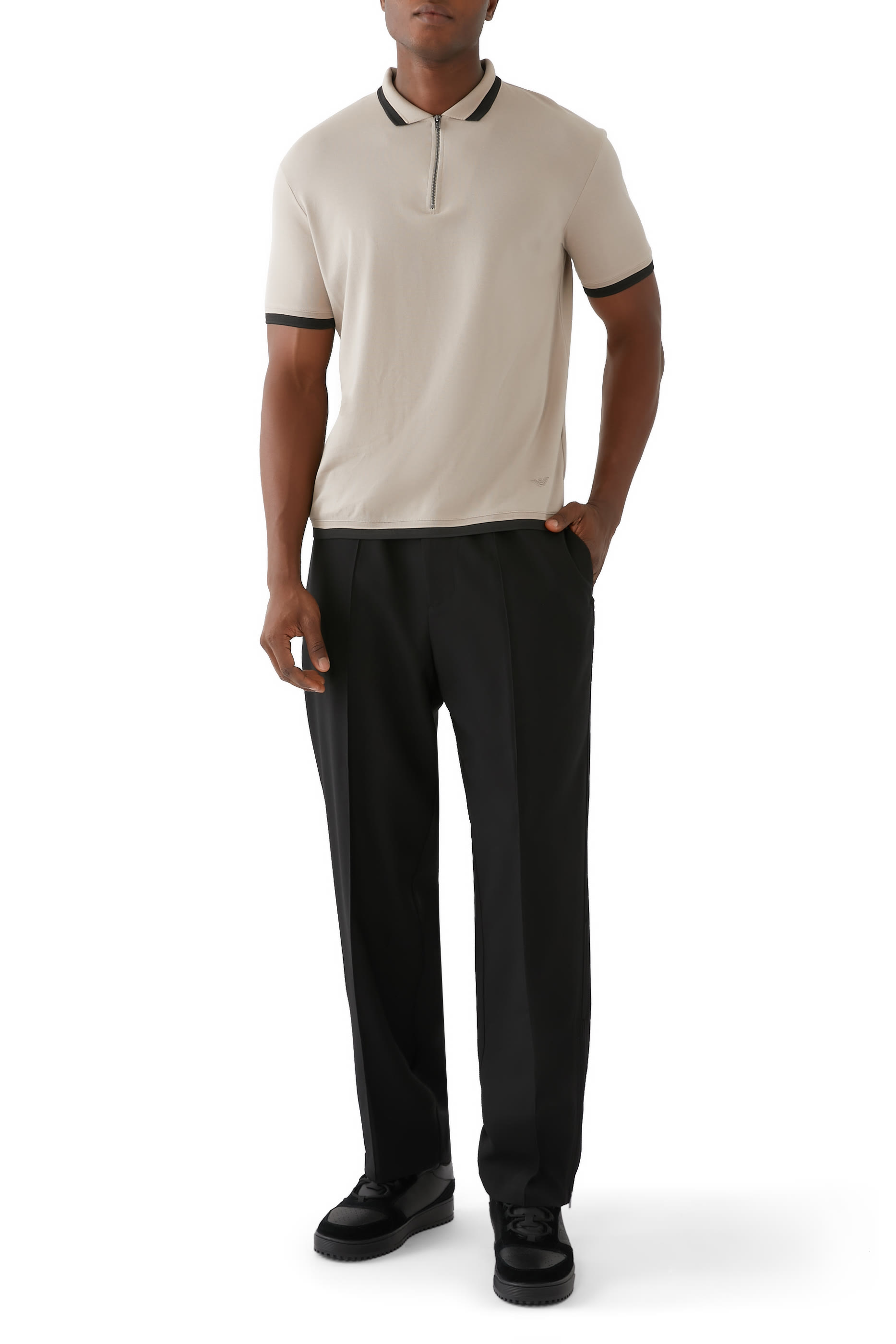 قميص بولو بنصف سحاب