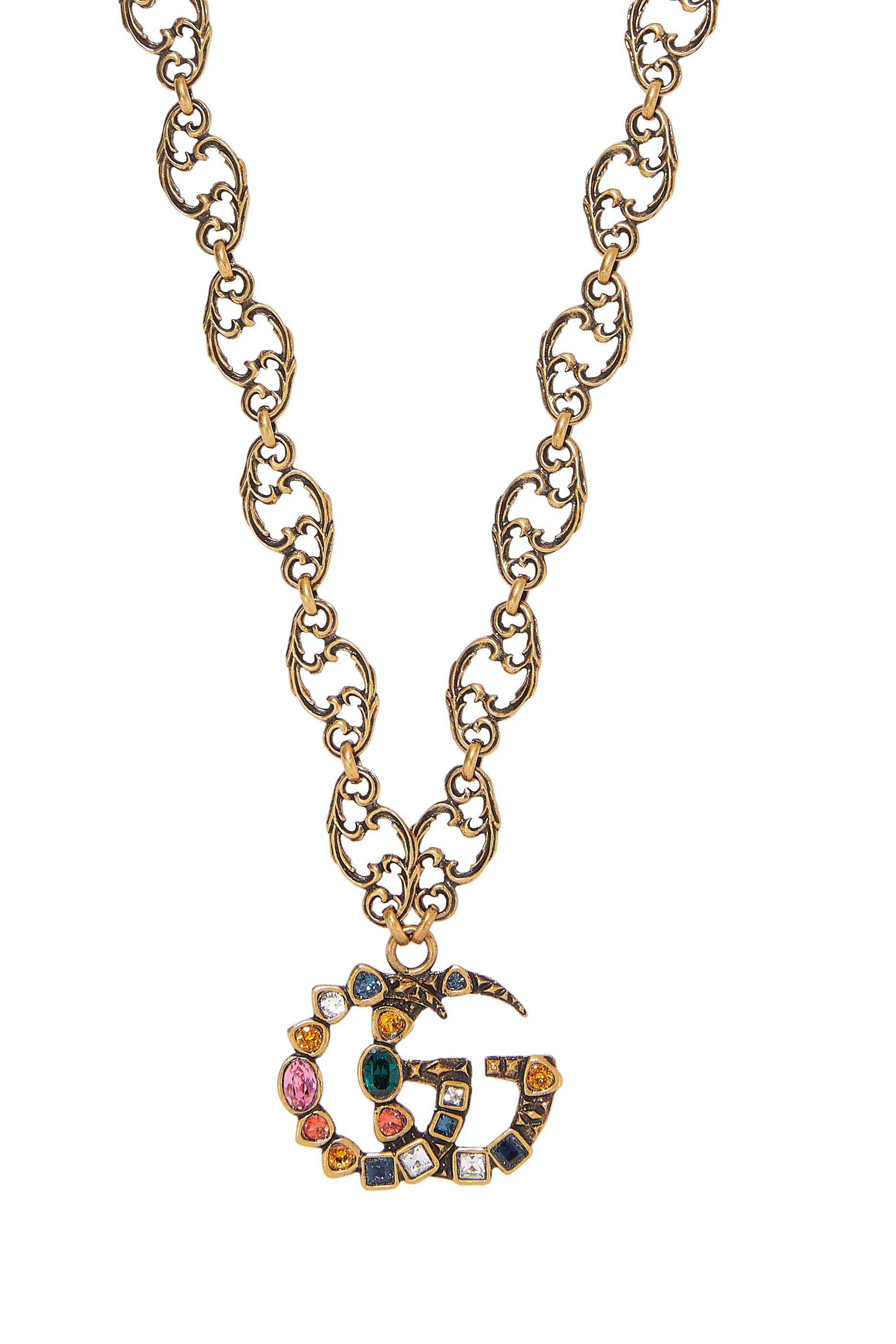 قلادة بدلاية حرفي GG مرصعة بالكريستال