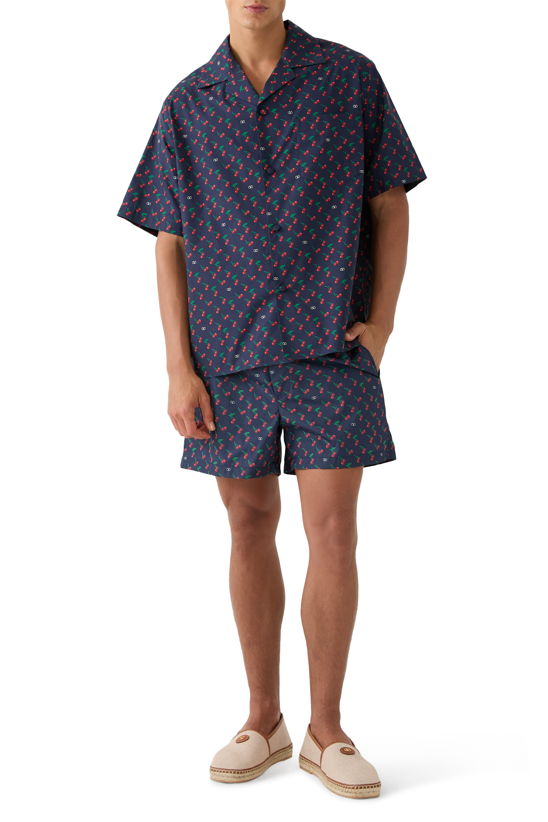 شورت سباحة بنقشة كرز نايلون