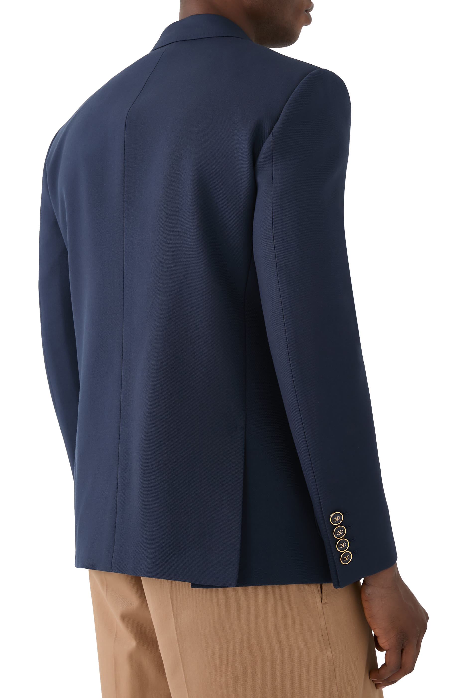 جاكيت بصف أزرار صوف غبردين