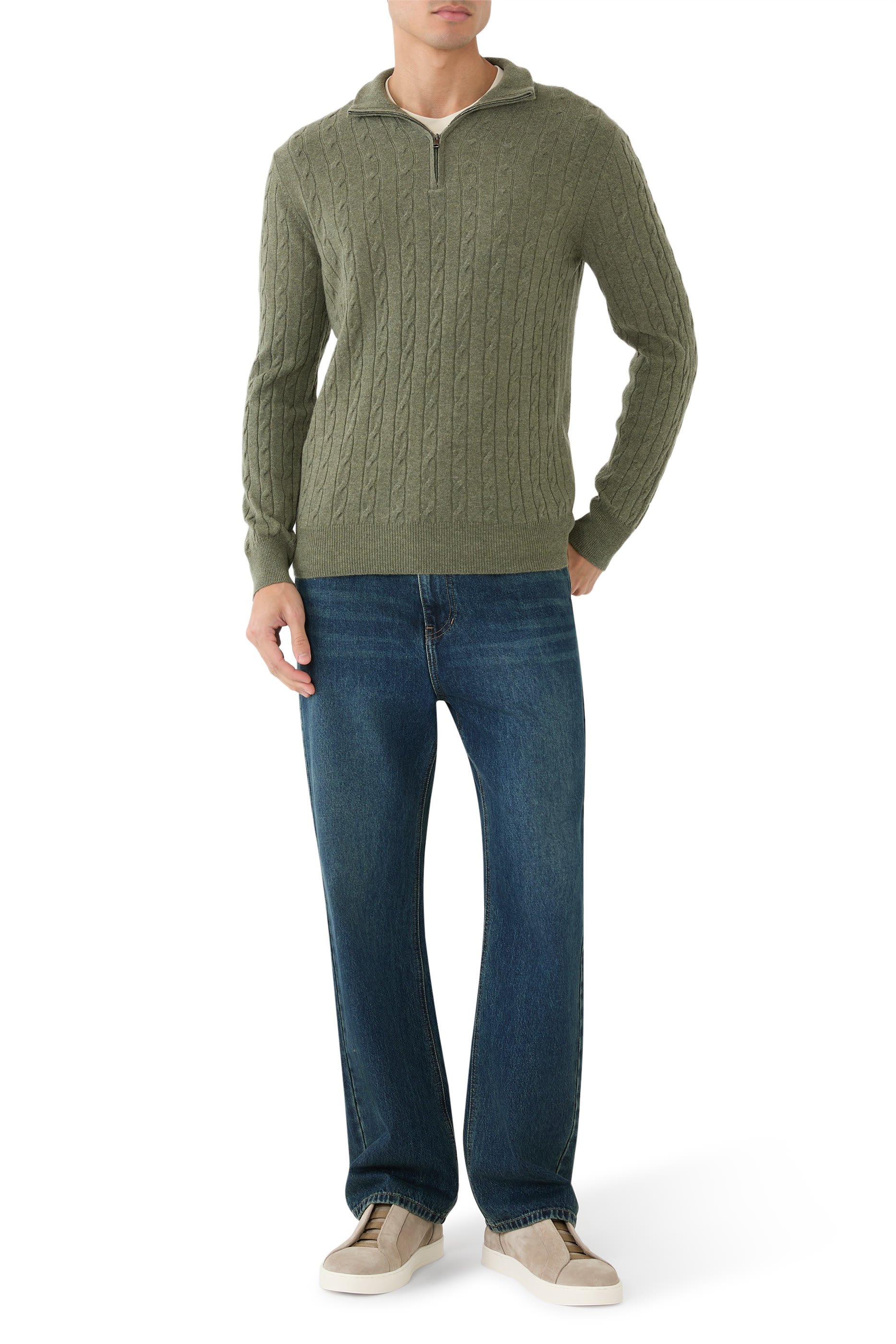 سترة بسحاب وغرزة الضفيرة