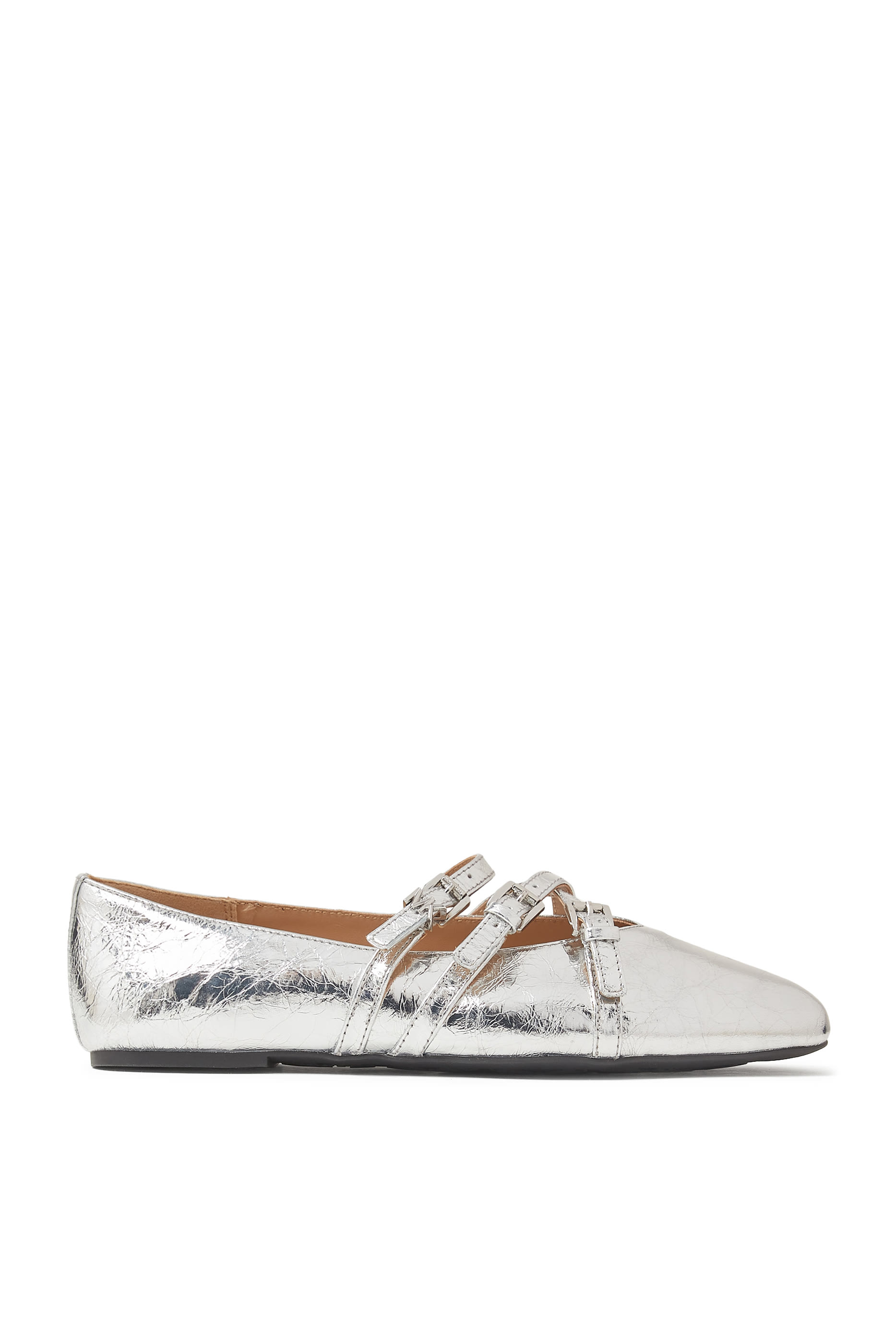 Indy Flex Crackled Metallic Leather Ballet Flats