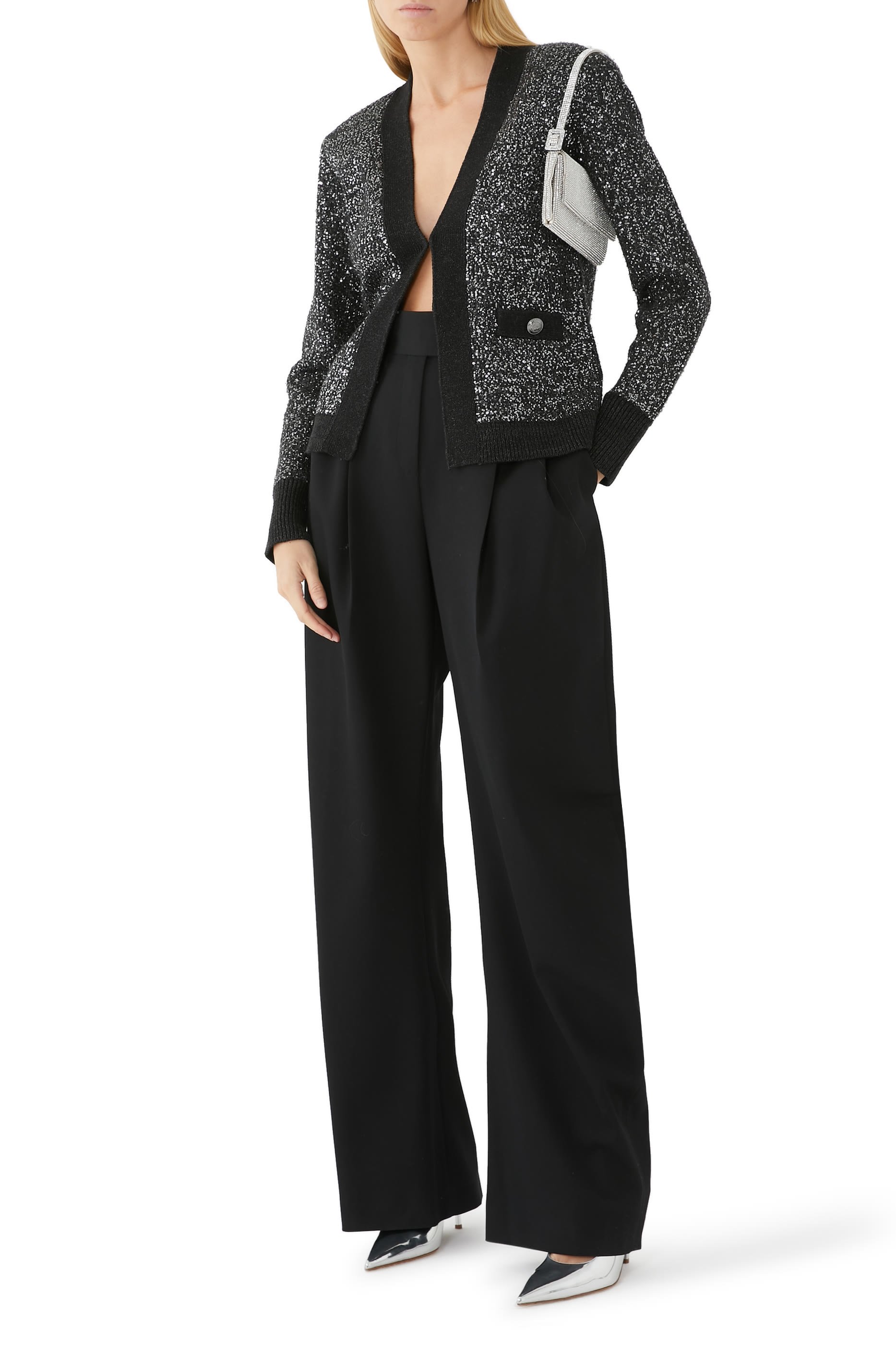 كارديجان جيني مطرز بالترتر