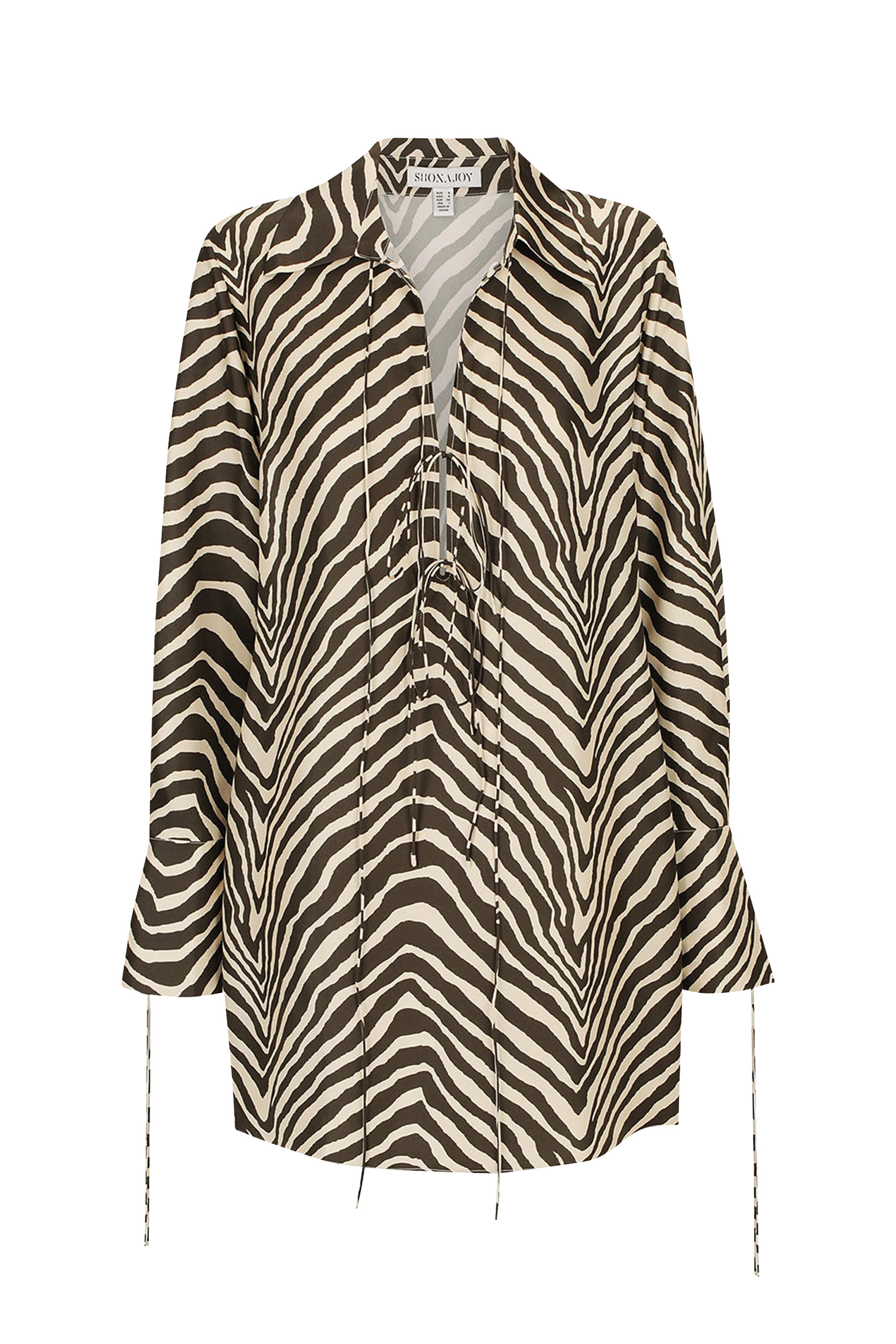 قميص سانا قصير برباط حرير