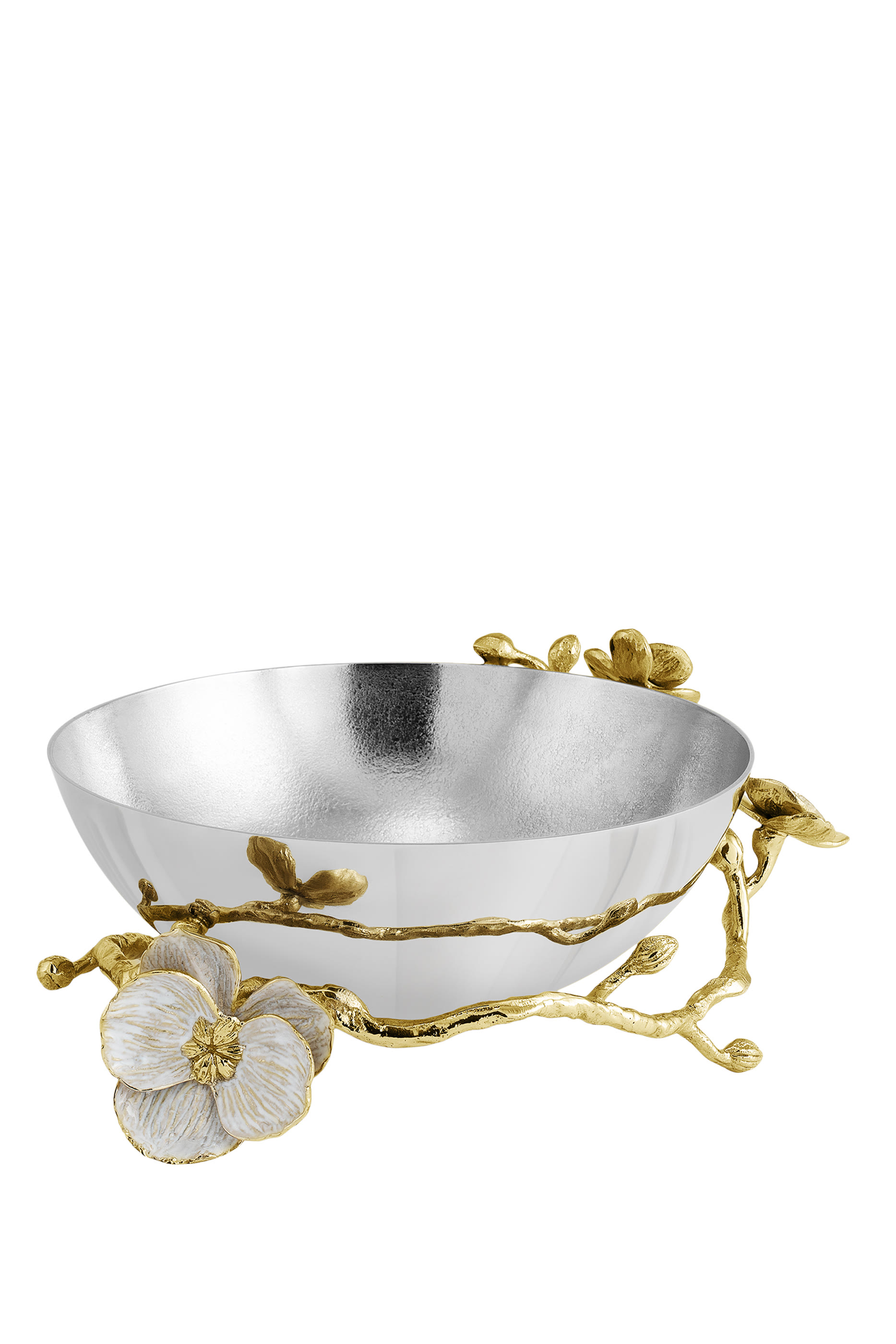 وعاء منخفض بأزهار أوركيد