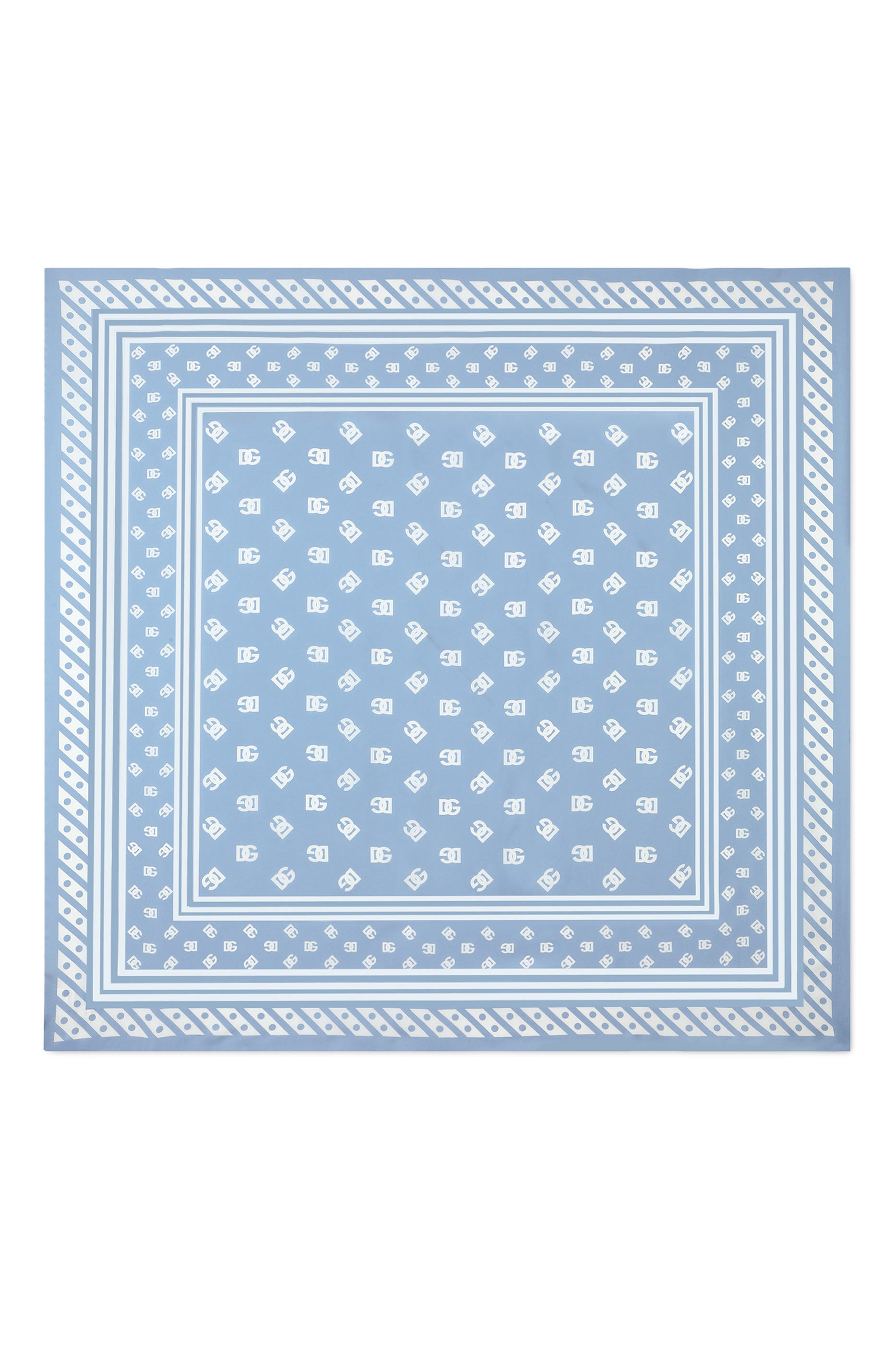 وشاح فولار بطبعة حرفي شعار الماركة بالكامل حرير تويل