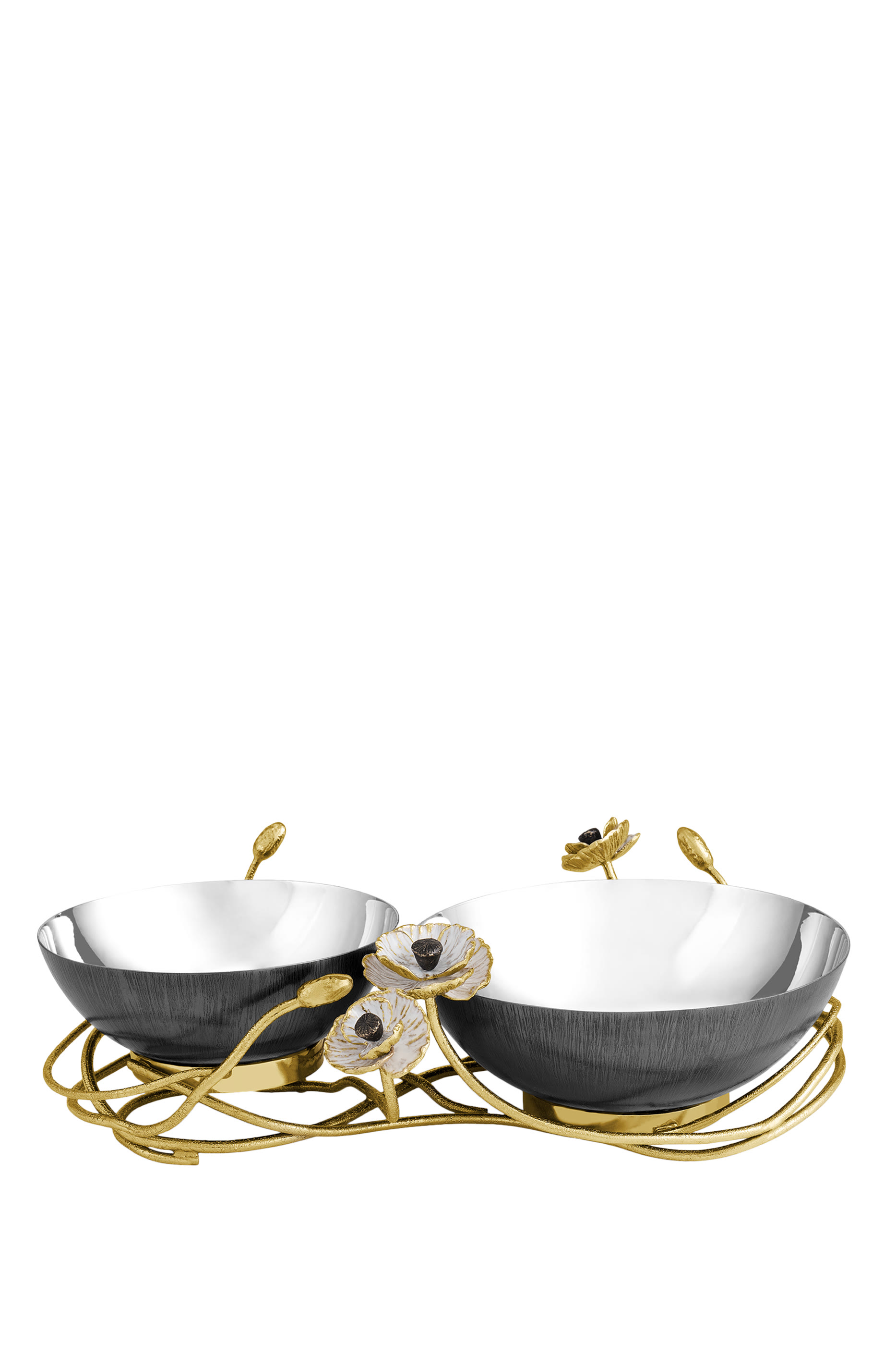 طبق مزدوج مزين بشقائق النعمان